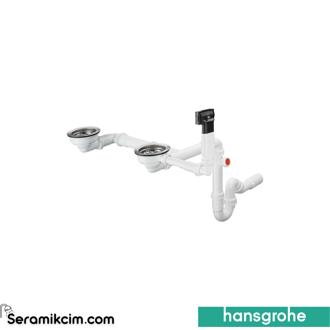 Hansgrohe D17-10 Çift Gözlü Granit Manuel Gider ve Taşma Seti 43928000