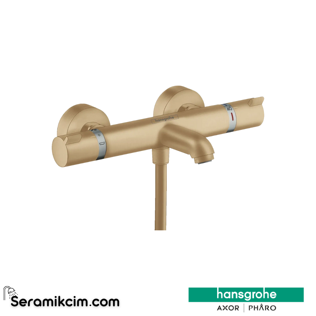 Hansgrohe Ecosmart 1000 Termostatik Aplike Banyo Bataryası Mat Bronz 13114140