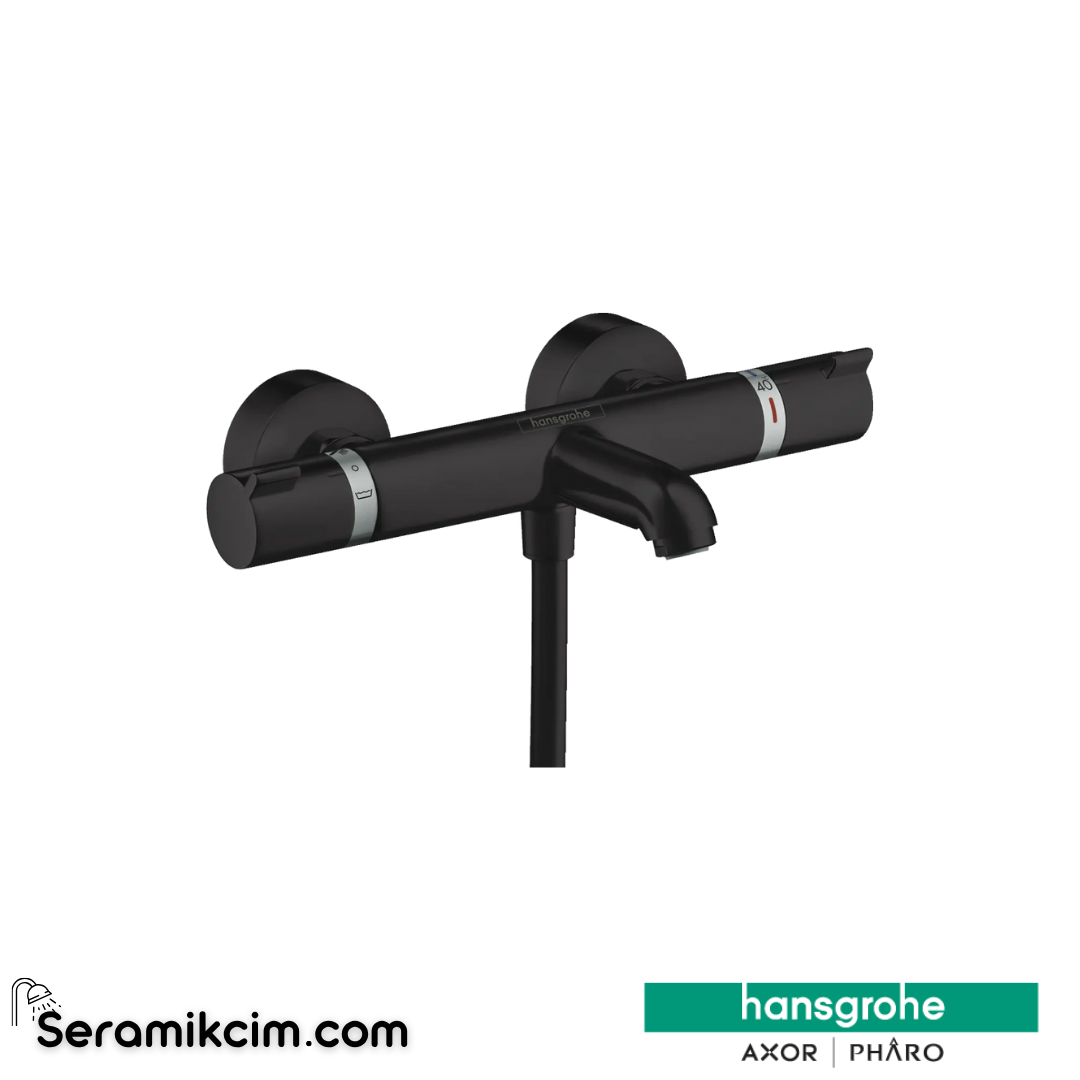 Hansgrohe Ecosmart 1000 Termostatik Aplike Banyo Bataryası Mat Siyah 13114670