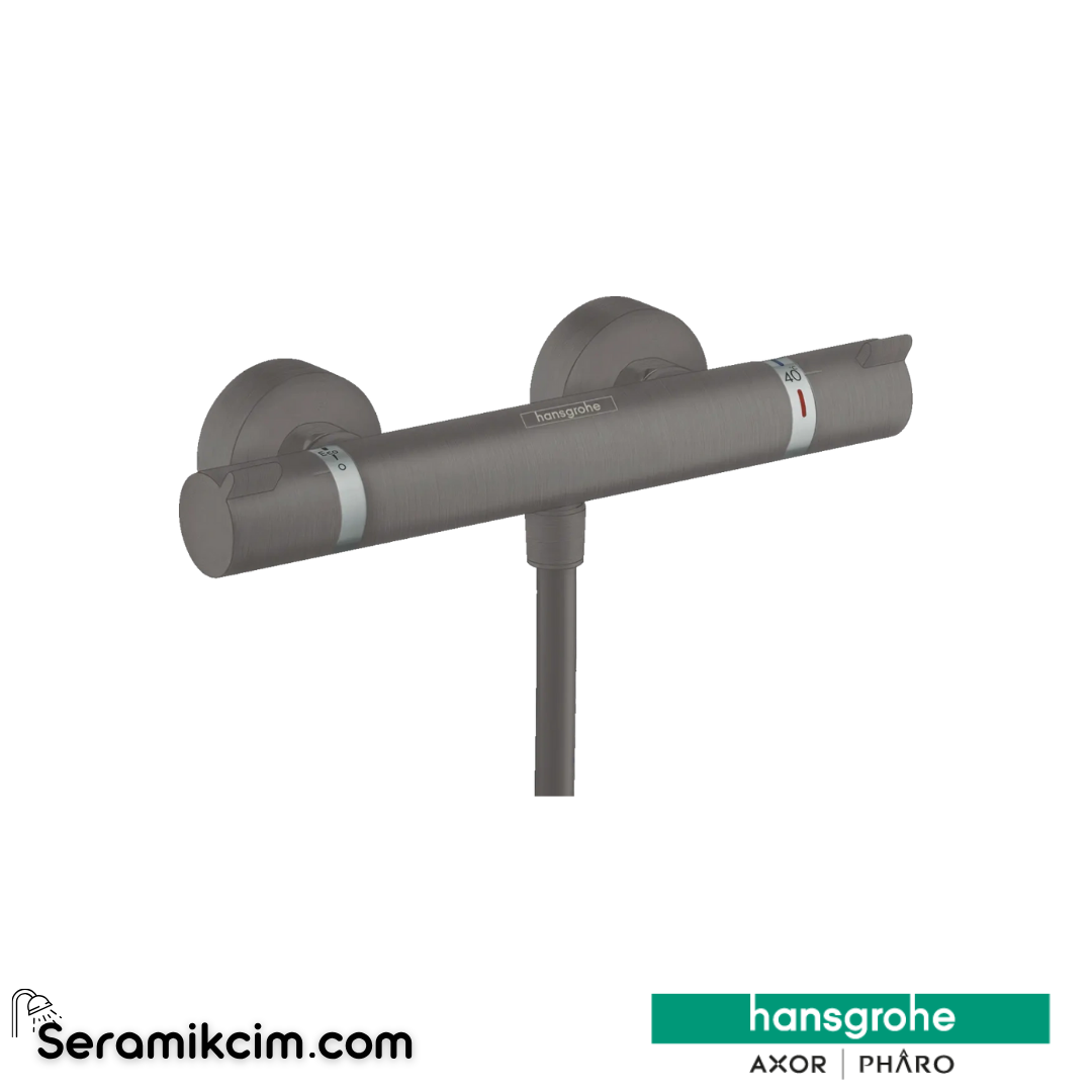Hansgrohe Ecosmart 1000 Termostatik Duş Bataryası Aplike Mat Siyah-Krom 13116340