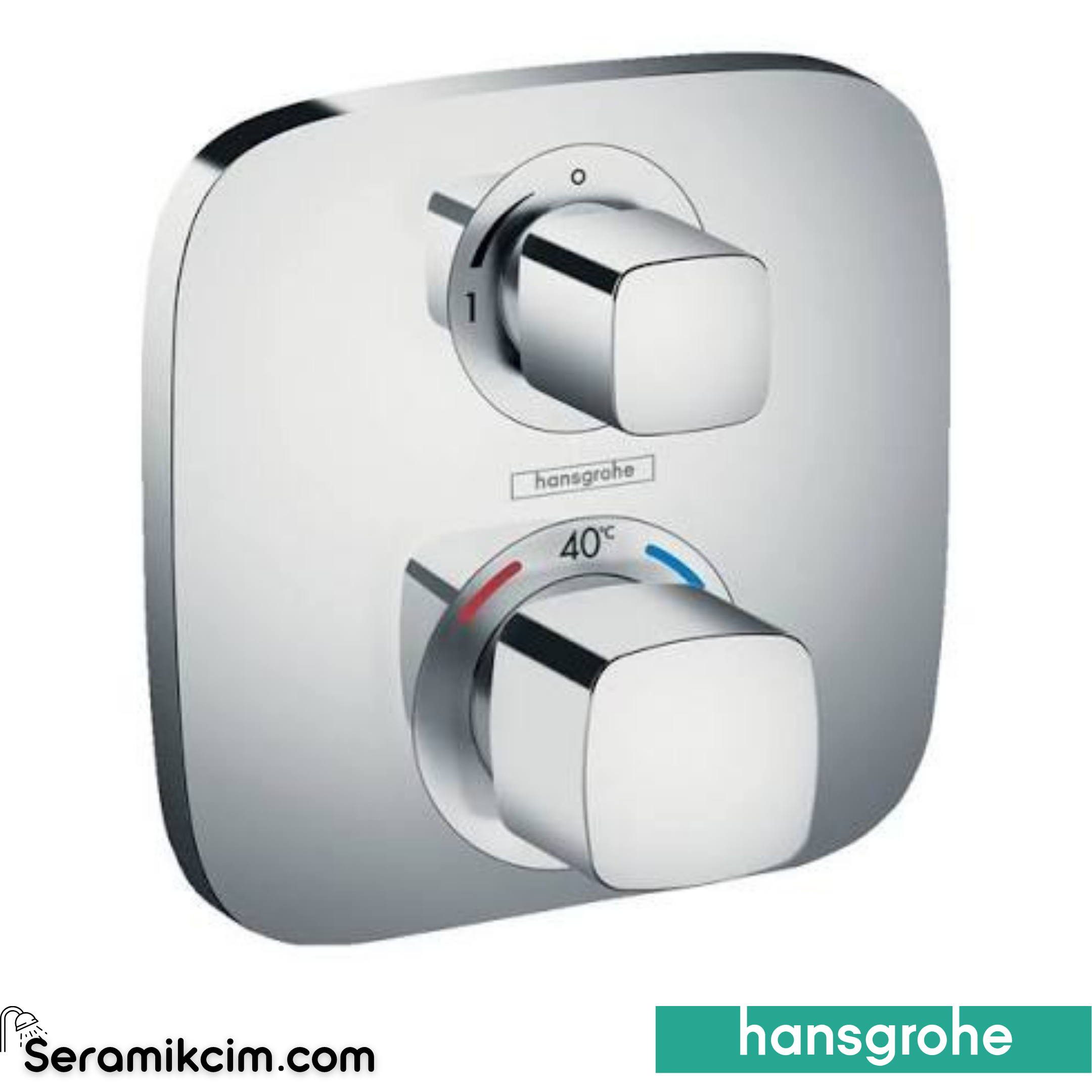 Hansgrohe Ecosmart E 1 Çıkış İçin Ankastre Banyo Bataryası Termostatik Krom 15707000