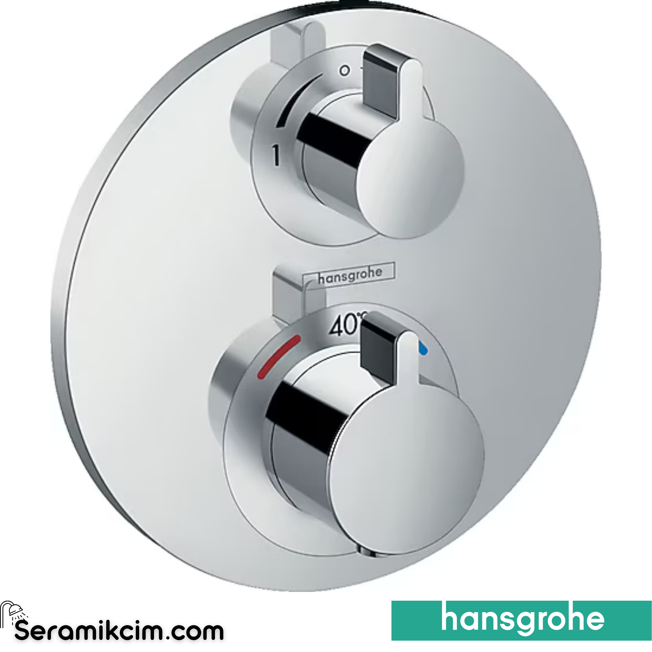 Hansgrohe Ecosmart S 2 Çıkış İçin Termostatik Banyo Bataryası 15758000