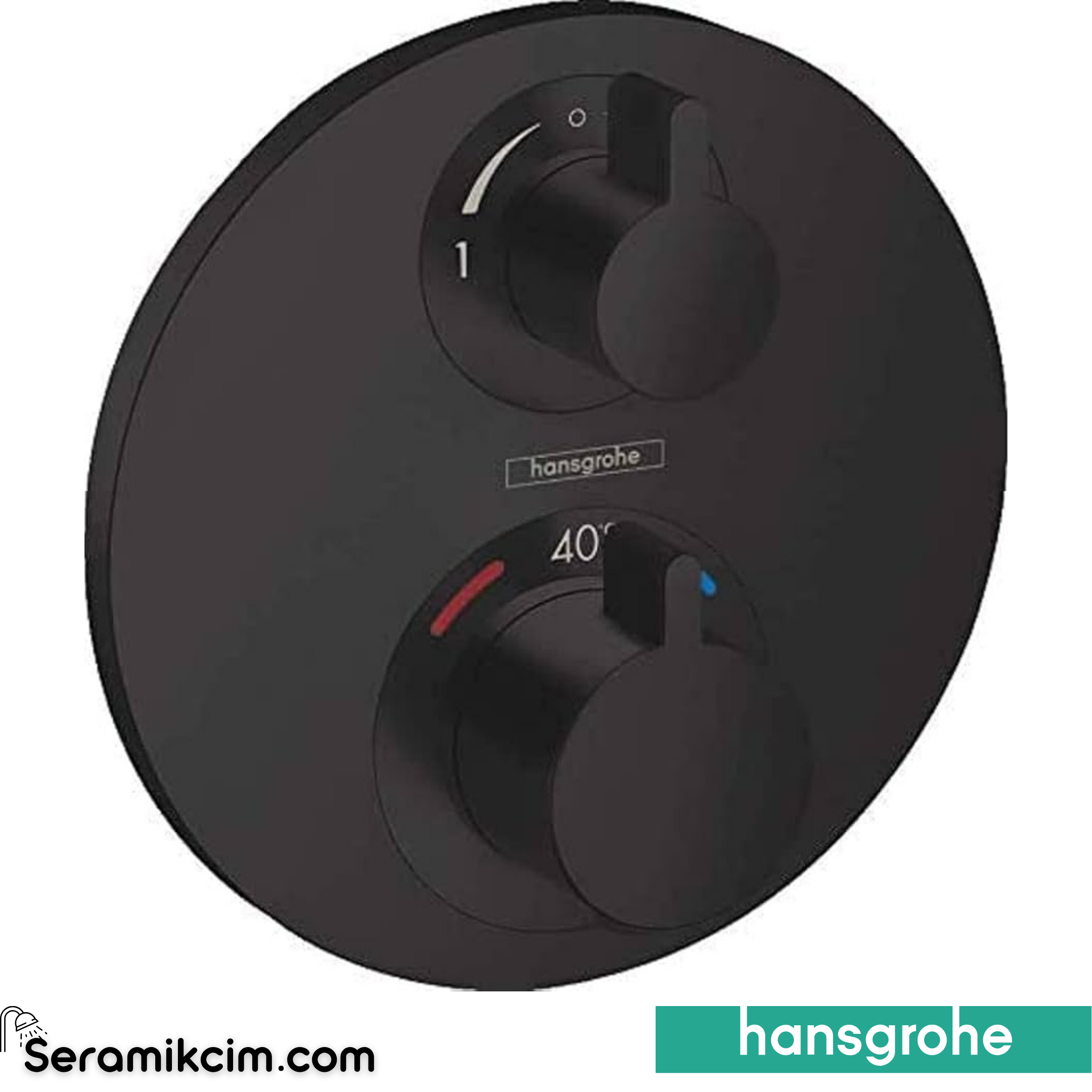 Hansgrohe Ecosmart S 2 Çıkış İçin Termostatik Banyo Bataryası Mat Siyah 15758670