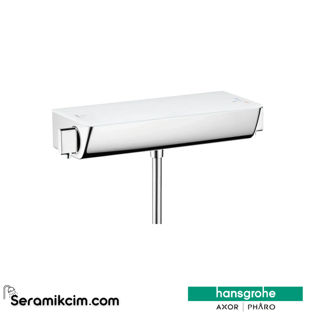 Hansgrohe Ecosmart Termostatik Duş Bataryası Aplike Beyaz Krom 13161400