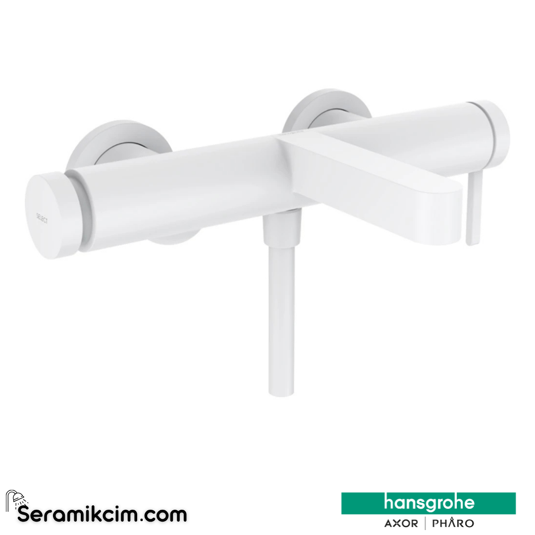 Hansgrohe Finoris Tek Kollu Banyo Bataryası Aplike Montaj Satin Beyaz 76420700 - 76420700