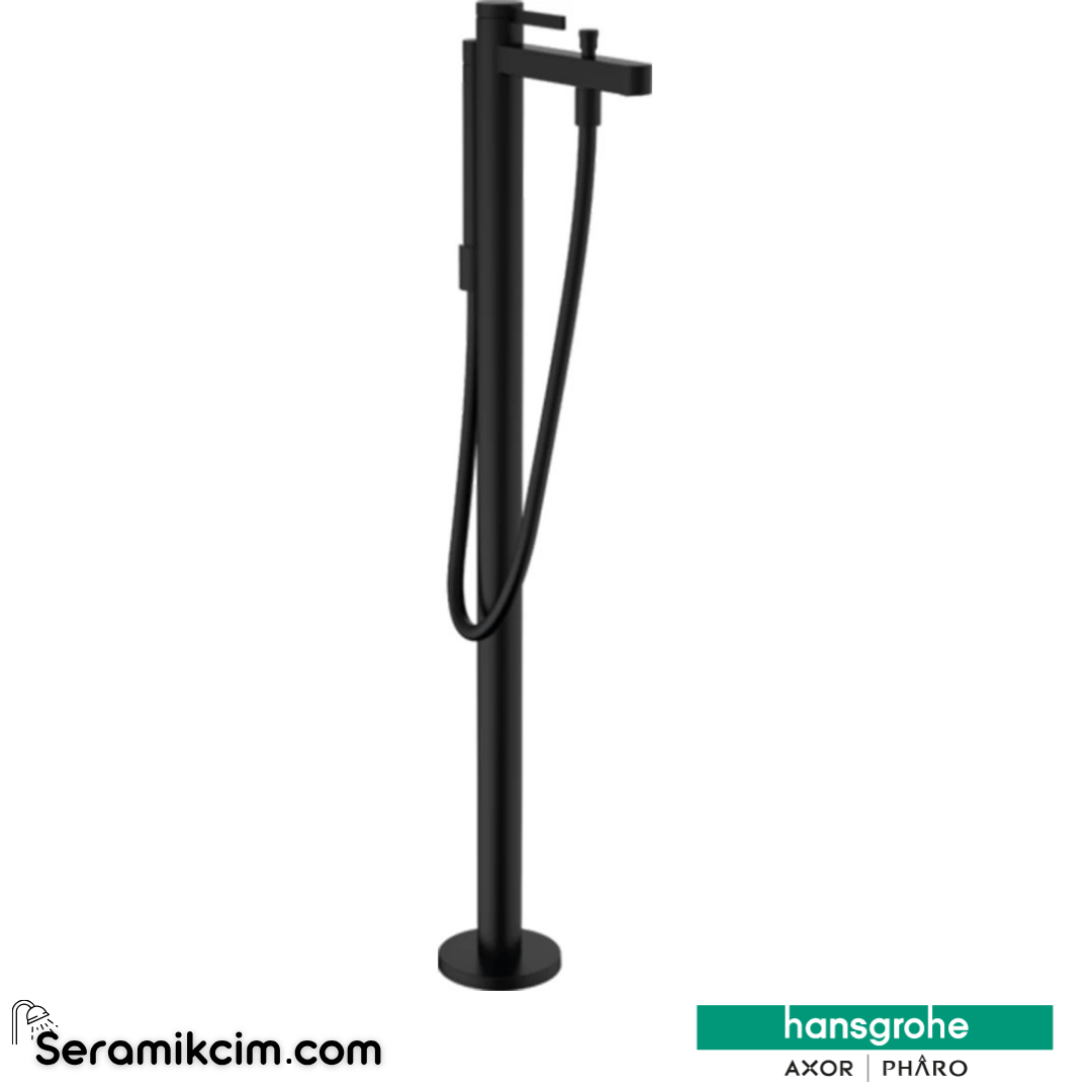 Hansgrohe Finoris Tek Kollu Banyo Bataryası Yerden Satin Siyah 76445670 - 76445670