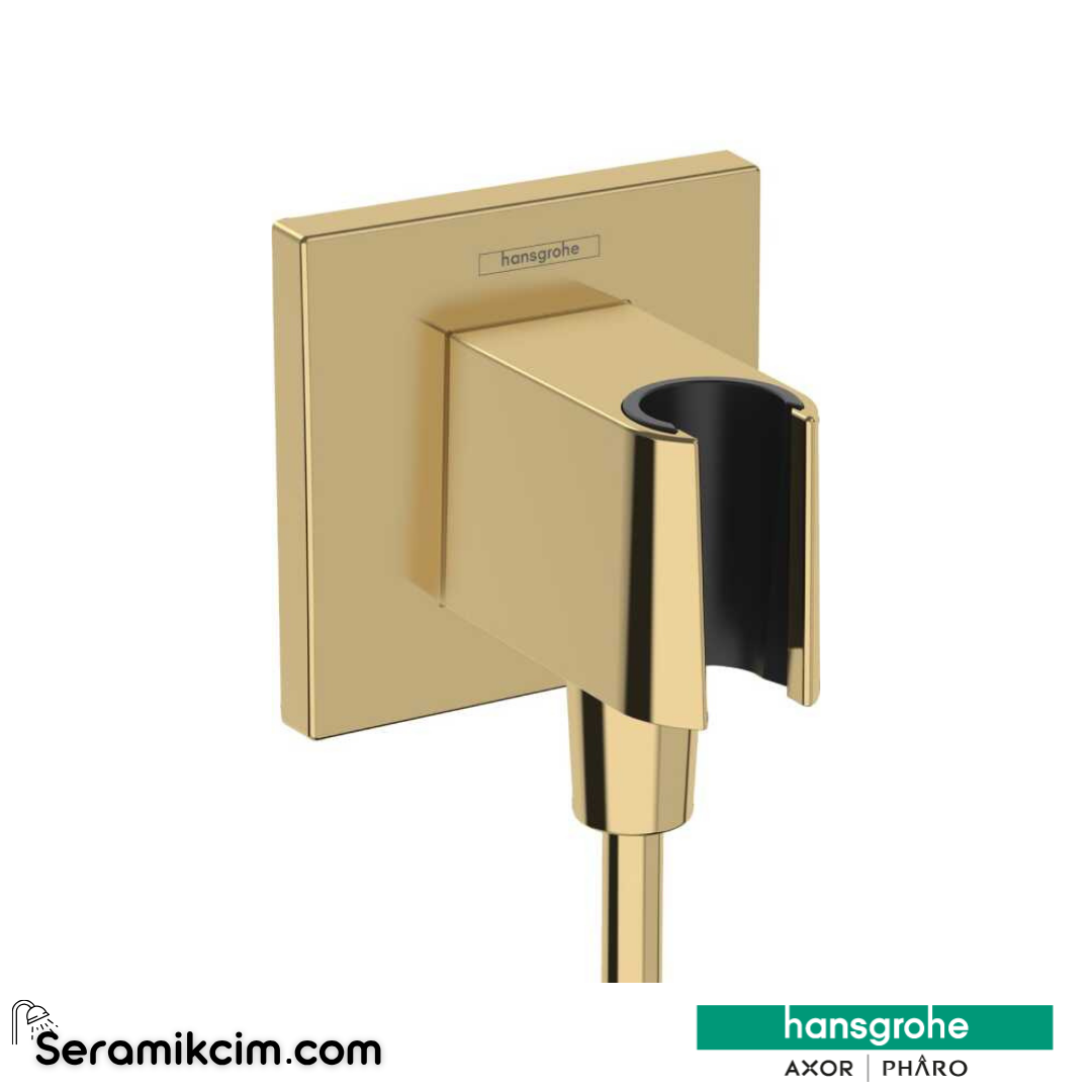 Hansgrohe Fixfit E Duş Askılı Çıkış Dirseği - Parlak Altın 26889990 - 26889990