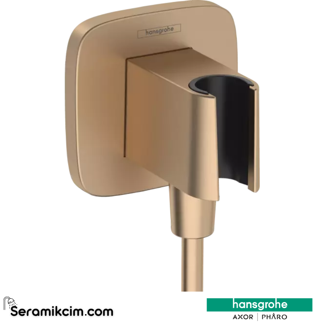 Hansgrohe Fixfit Q Duş Askılı Çıkış Dirseği - Mat Bronz 26887140 - 26887140