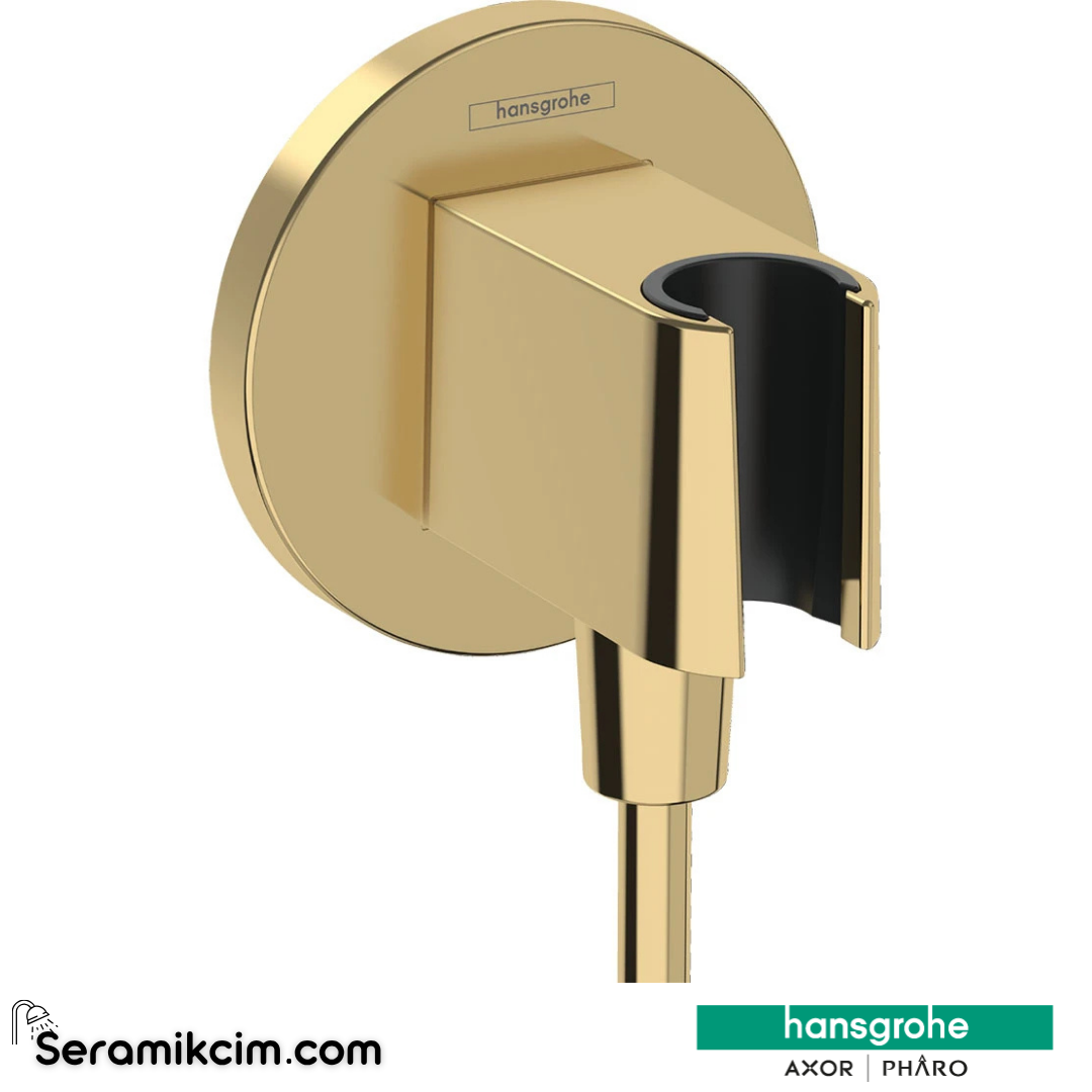 Hansgrohe Fixfit S Duş Askılı Çıkış Dirseği - Parlak Altın 26888990 - 26888990