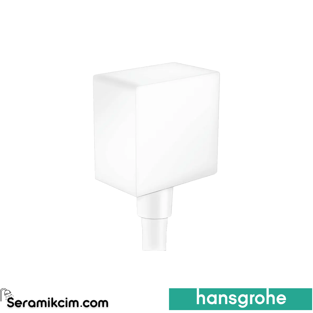 Hansgrohe Fixfit S Square Duş Çıkış Dirseği Çekvalf Mat Beyaz 26455700