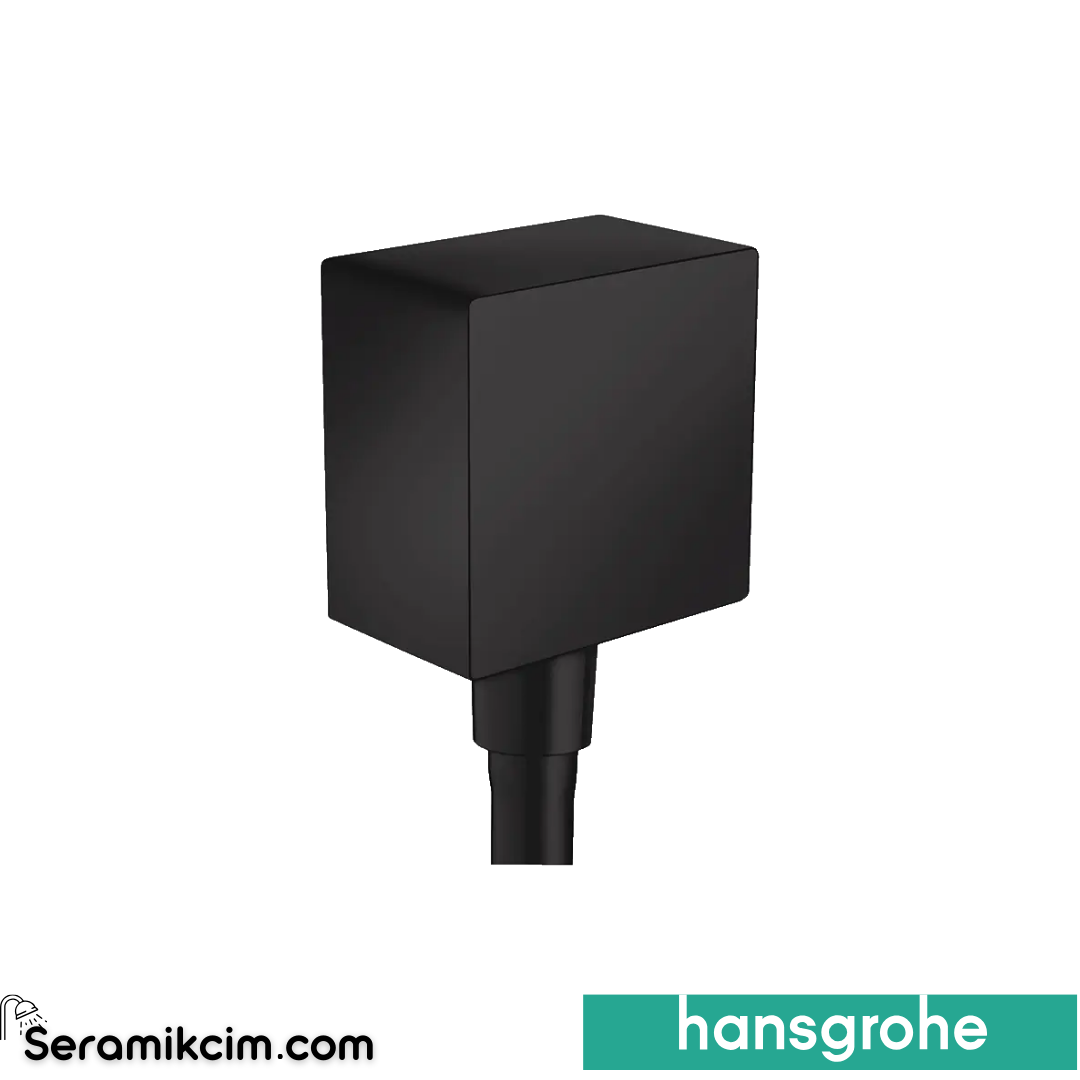 Hansgrohe Fixfit S Square Duş Çıkış Dirseği Çekvalf Mat Siyah 26455670