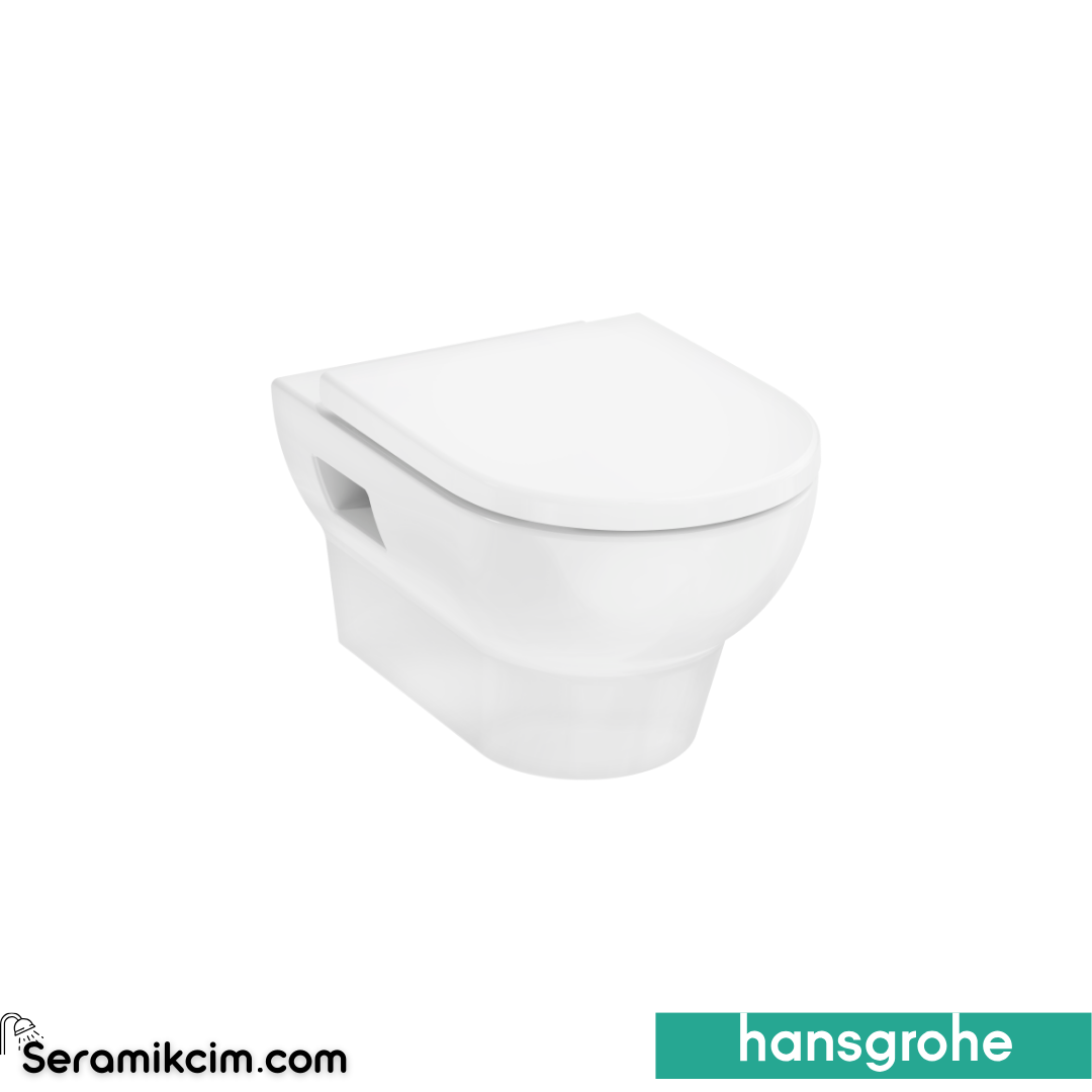 Hansgrohe Gladelake S Asma Klozet AquaChannel Flush ve Klozet Kapağı Yavaş Kapanır QuickRelease Özellikli Beyaz 60309450
