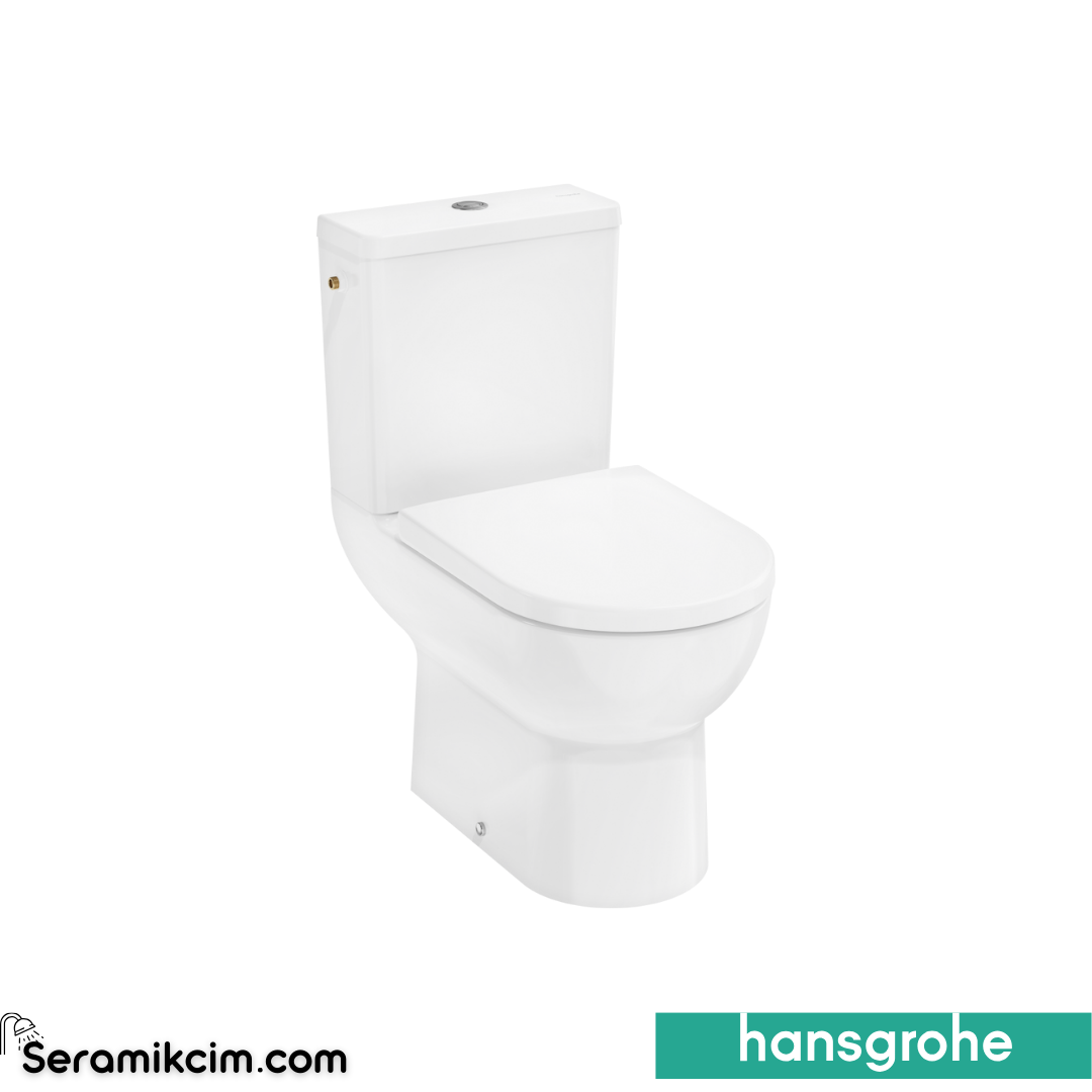 Hansgrohe Gladelake S Takım Klozet AquaChannel Flush + Rezervuar + Klozet Kapağı Yavaş Kapanır Beyaz 60312450