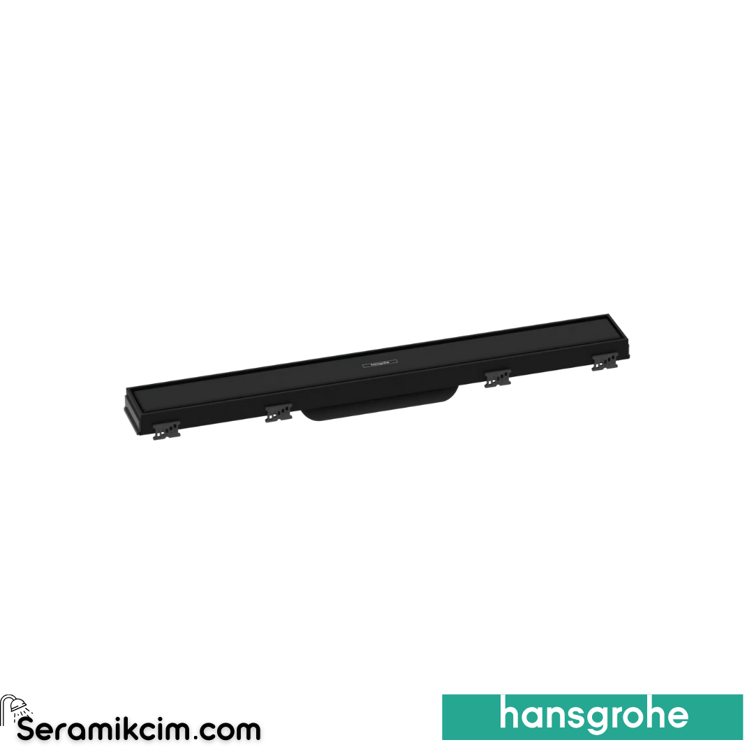 Hansgrohe Linear Duş Kanalı 60 Cm Seramik Kaplanabilir Kapak, Yüksekliği Ayarlanabilir Çerçeve İle Mat Siyah 56036670