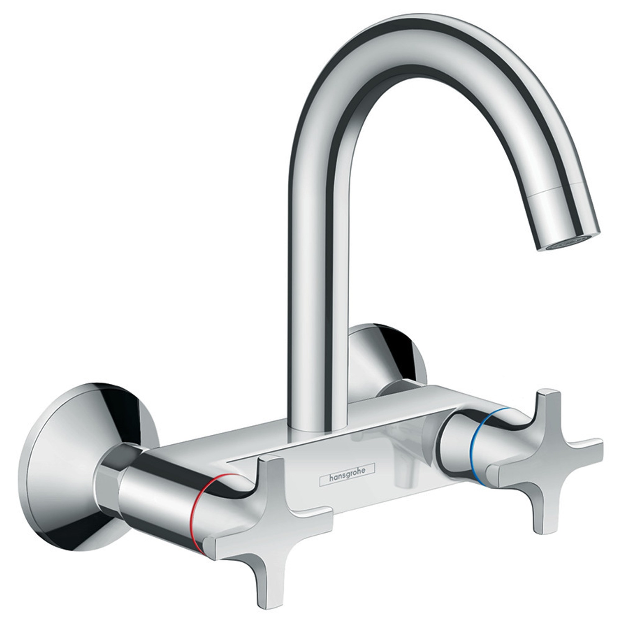 Hansgrohe Logis 2-Vol. Eviye Bataryası 220 Ecosmart+ DuvardanUzun Krom 71284000