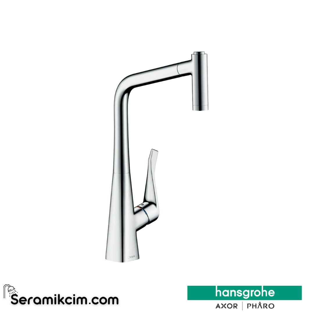Hansgrohe Metris M71 H320 Tek Kollu Eviye Bataryası, Spiralli 2 Jet Krom 73801000