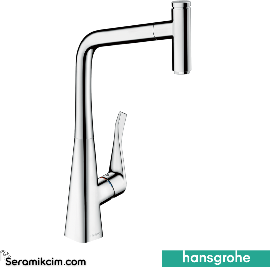 Hansgrohe Metris Select Eviye Bataryası 320 Spiralli El Duşu Krom 14884000