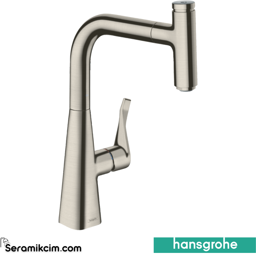 Hansgrohe Metris Select Eviye Bataryası 240 Paslanmaz Çelik 14857800