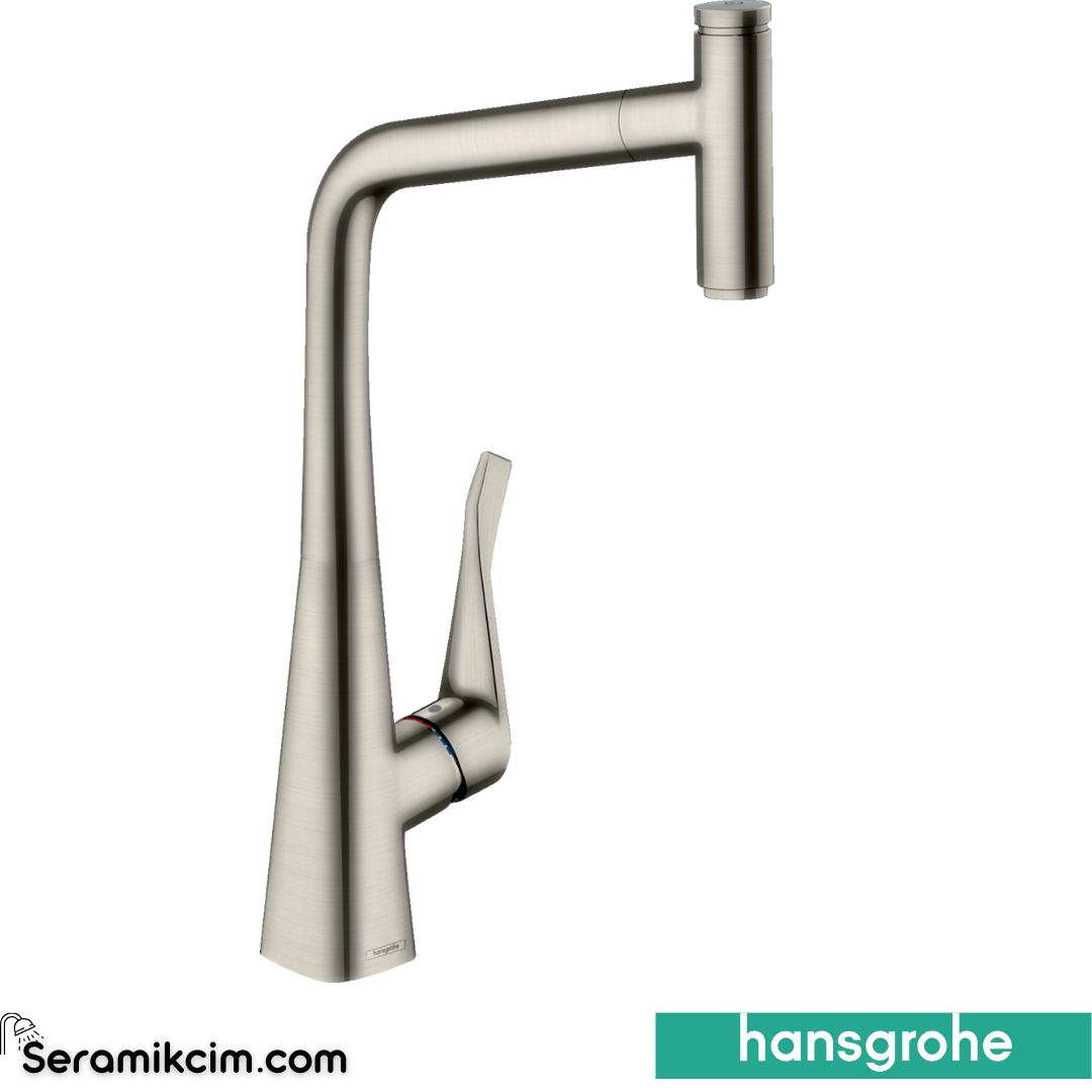 Hansgrohe Metris Select Eviye Bataryası 320 Spiralli Paslanmaz Çelik 14884800