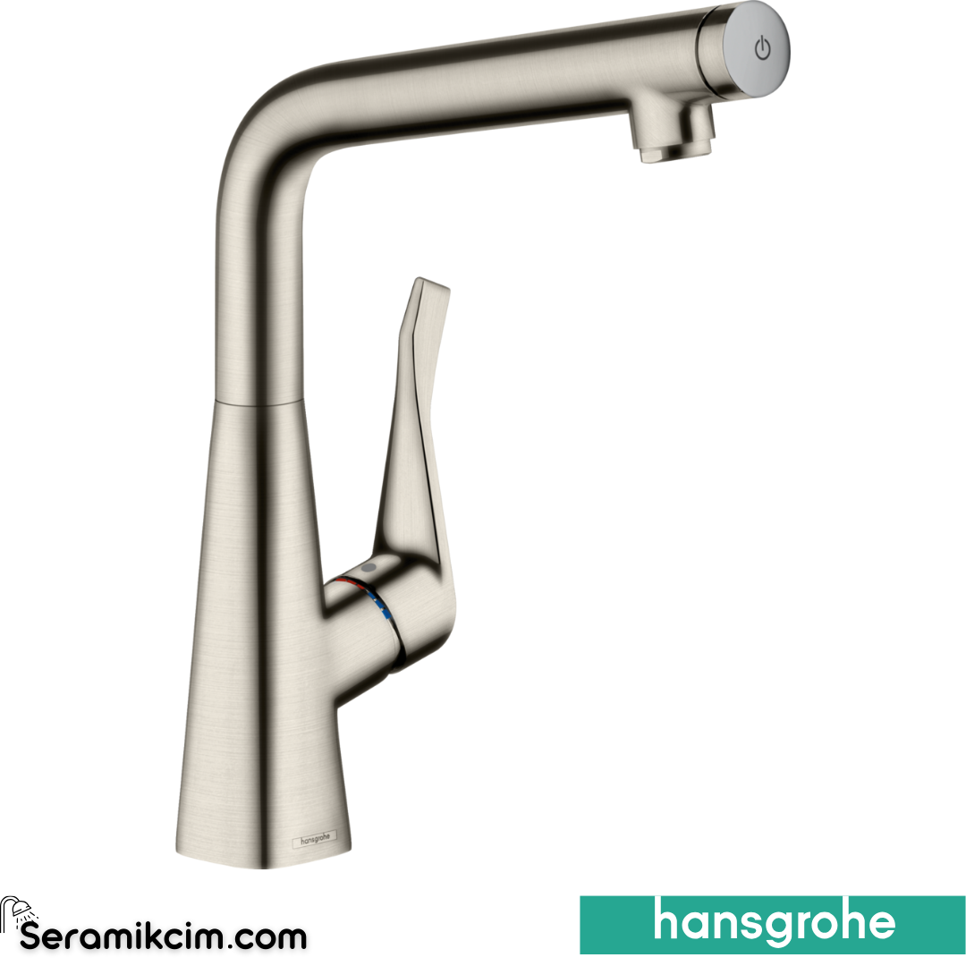 Hansgrohe Metris Select Eviye Bataryası /Paslanmaz Çelik 14883800