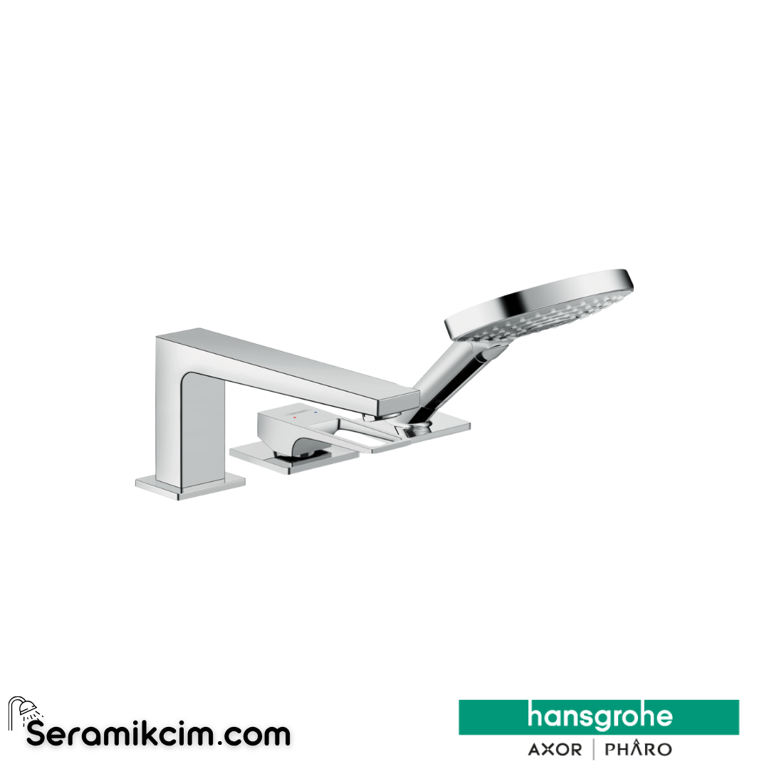 Hansgrohe Metropol Loop 3 Delikli Küvet Bataryası Tek Kollu Krom 74550000