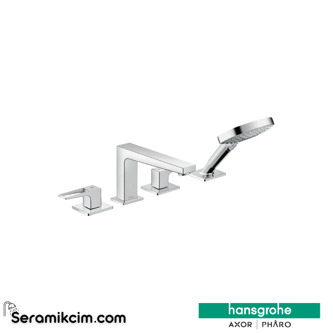 Hansgrohe Metropol Loop 4 Delikli Küvet Bataryası Krom 74553000