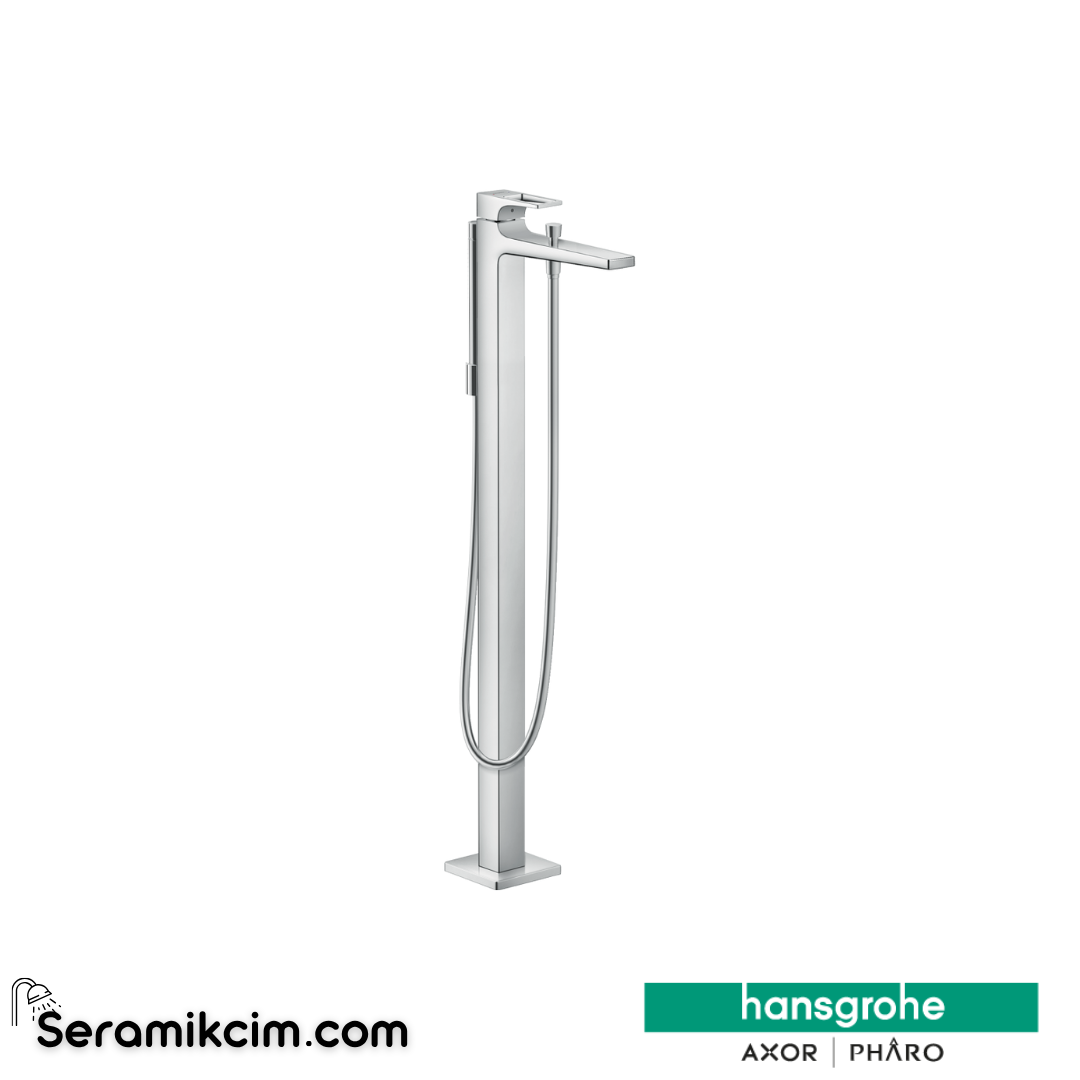Hansgrohe Metropol Loop Tek Kollu Yerden Küvet Bataryası Krom 74532000