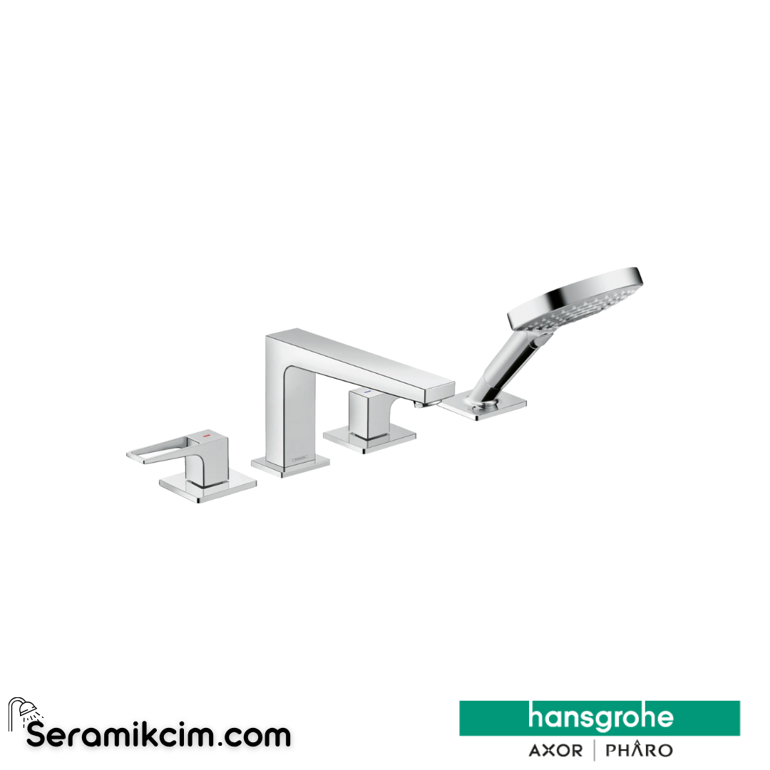 Hansgrohe Metropol Loop Volan 4 Delikli Küvet Bataryası Krom 74552000