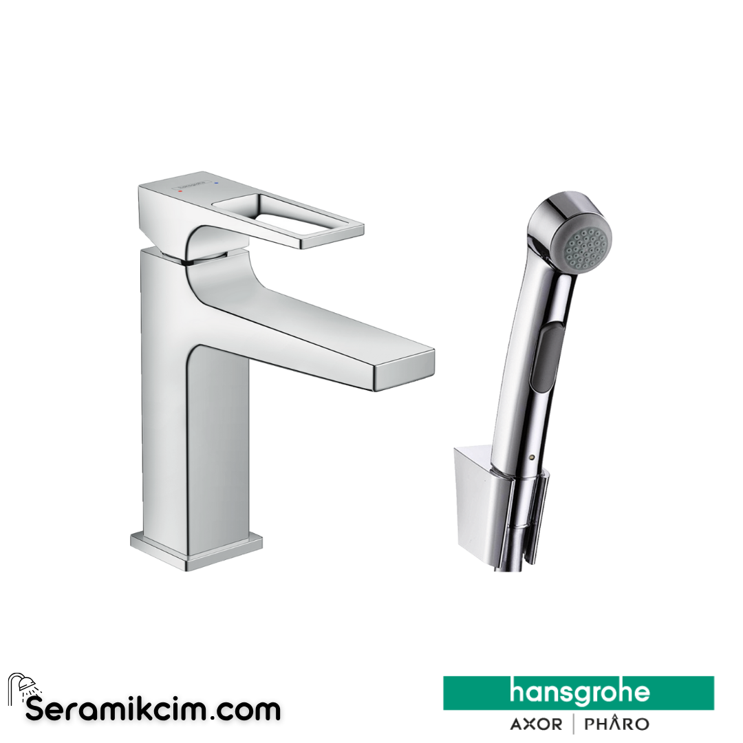 Hansgrohe Metropol Tek Kollu Lavabo Bataryası El Duşu İle Krom 74522000