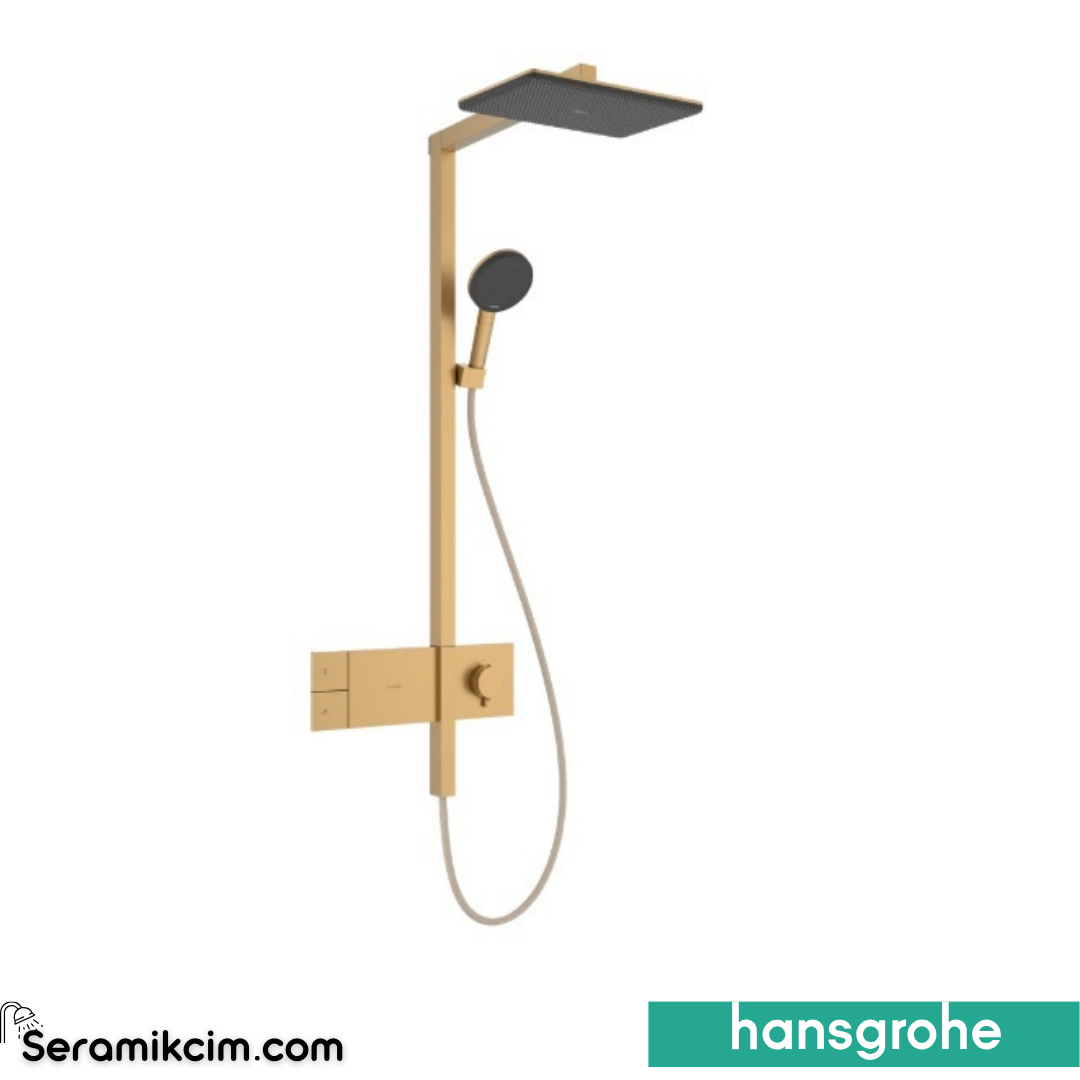 Hansgrohe Raindance Alive Q 210/340 1jet EcoSmart Mat Bronz Duş Kolonu 24581140