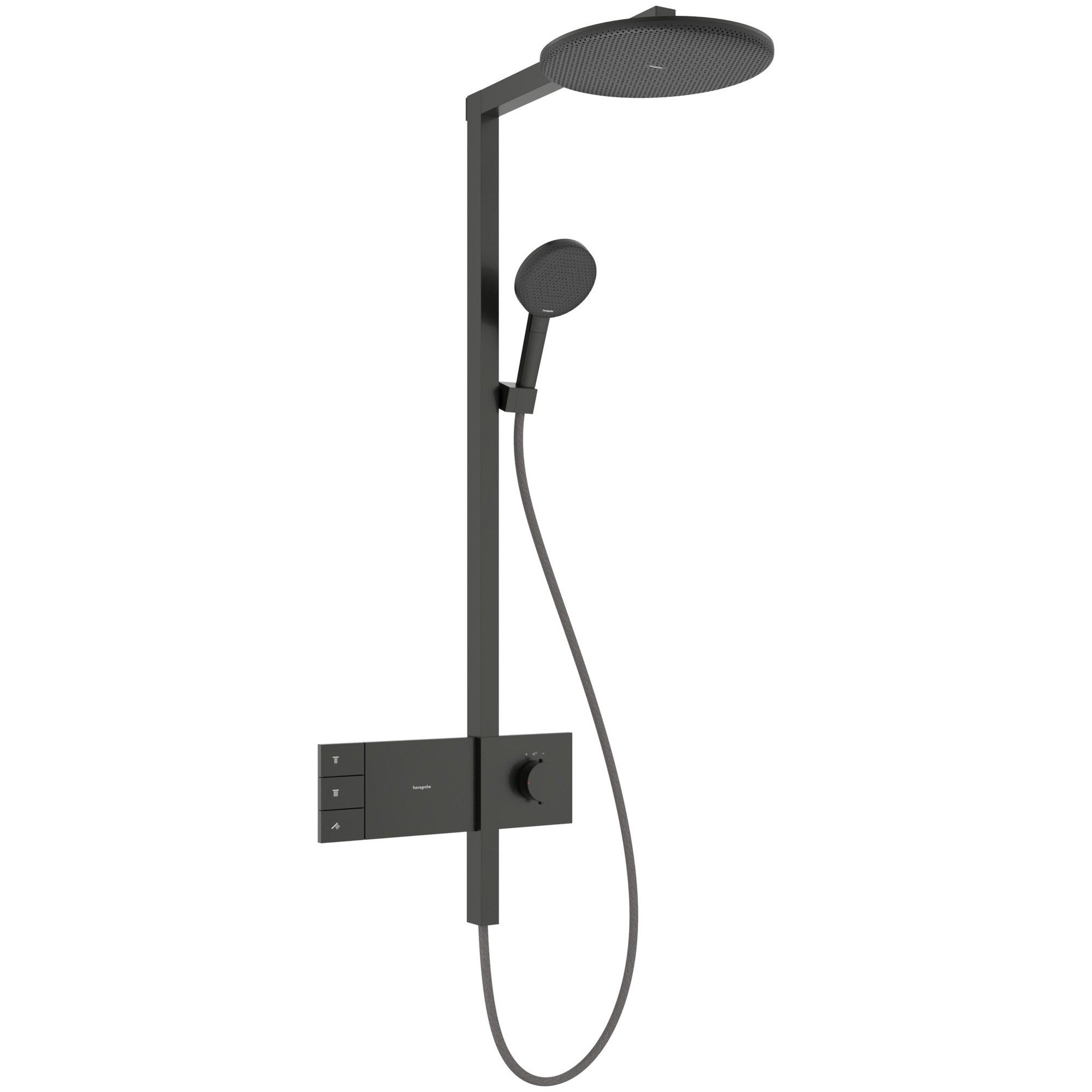 Hansgrohe Raindance Alive S Termostatik Duş Sistemi 30 cm 2 Fonksiyonlu EcoSmart ShowerSelect Comfort Mat Siyah-Krom 24596340