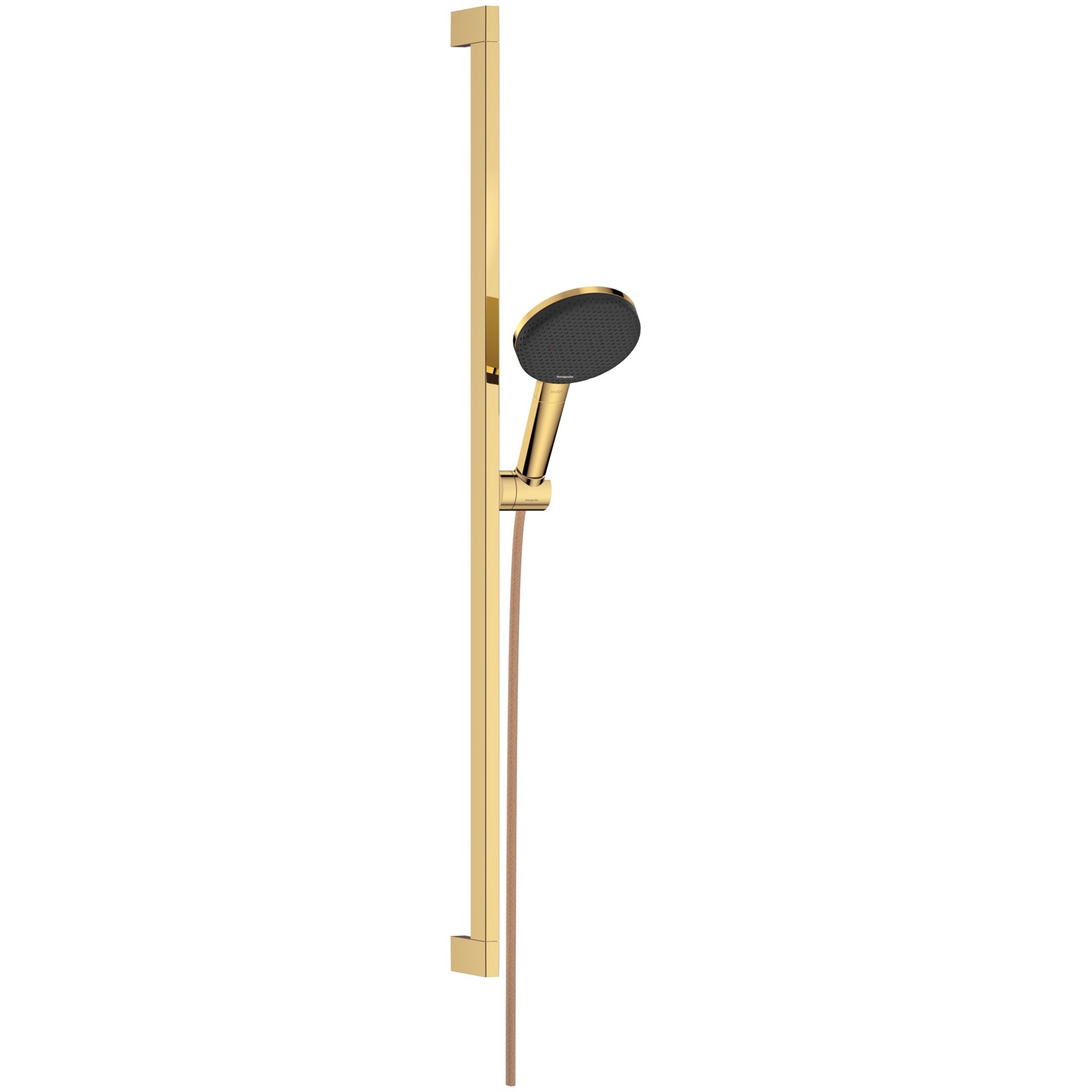 Hansgrohe Raindance Alive Select S Duş Seti 90 cm Sürgülü 12,5 cm El Duşlu 3 Fonksiyonlu EcoSmart Parlak Altın 24601990