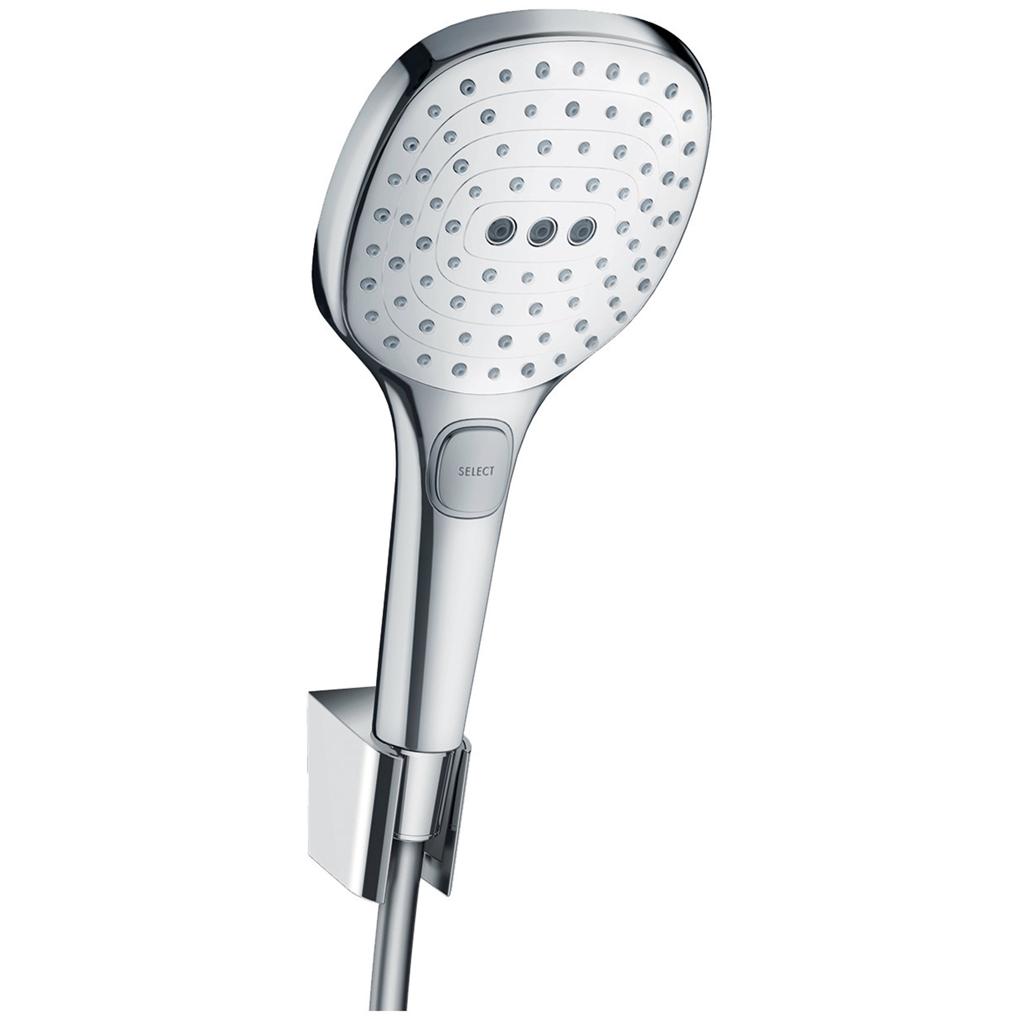 Hansgrohe Raindance Select E El Duşu ve Askı Seti 12 cm 3 Fonksiyonlu Beyaz-Krom 26720400