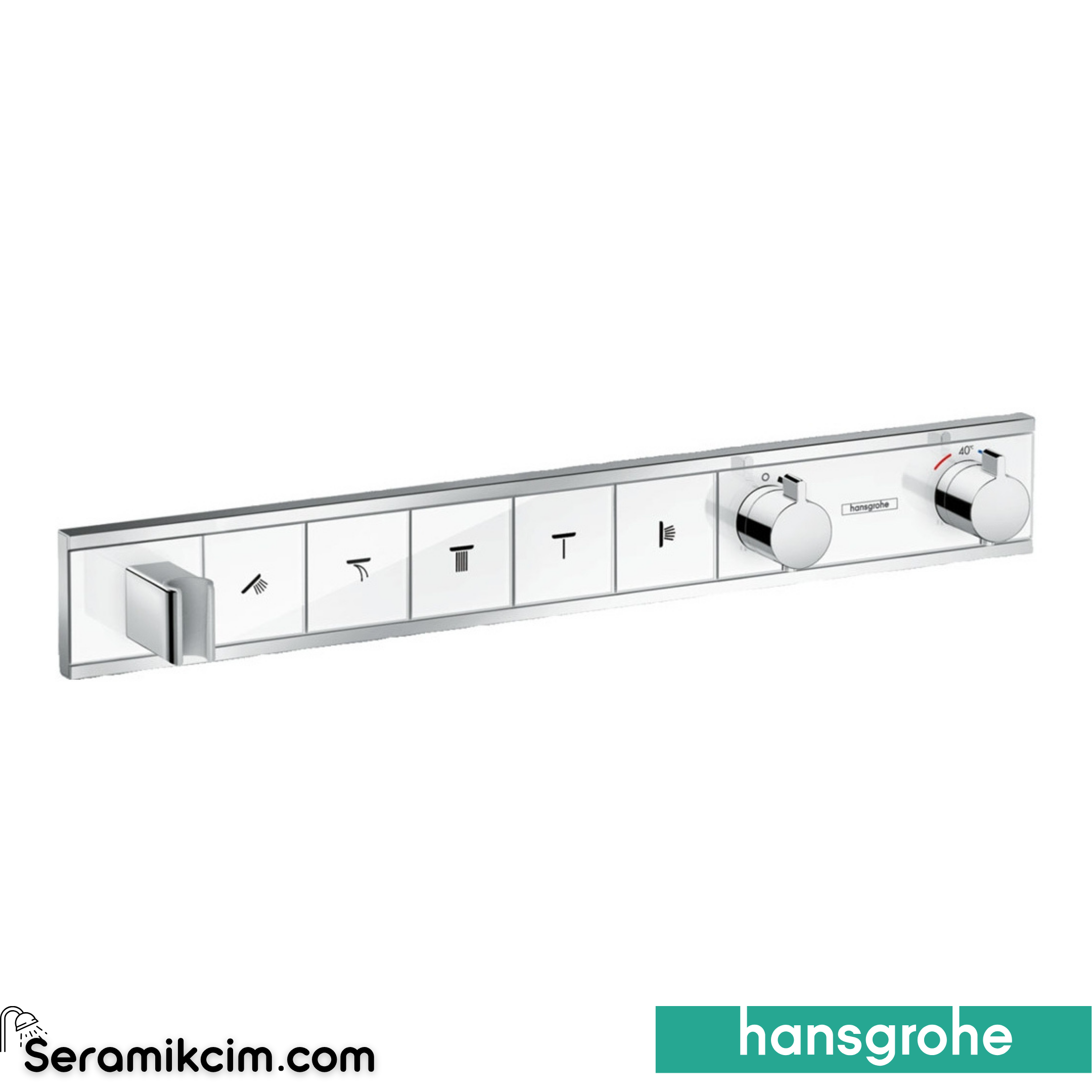 Hansgrohe Rainselect Dış Set Ankastre 5 Çıkış Beyaz-Krom 15358400