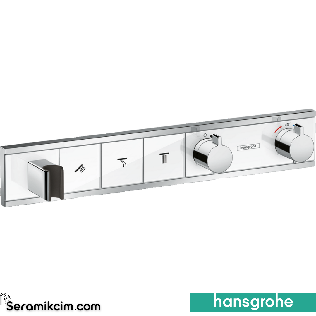 Hansgrohe Rainselect Dış Set Ankastre 3 Çıkış Beyaz-Krom 15356400