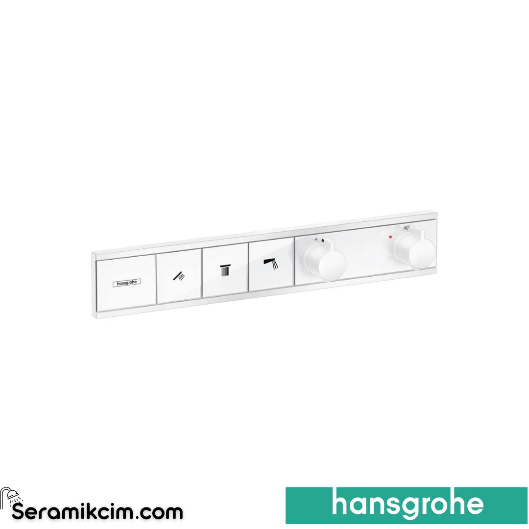 Hansgrohe Rainselect Termostat Ankastre Banyo Bataryası 3 Çıkış Mat Beyaz 15381700