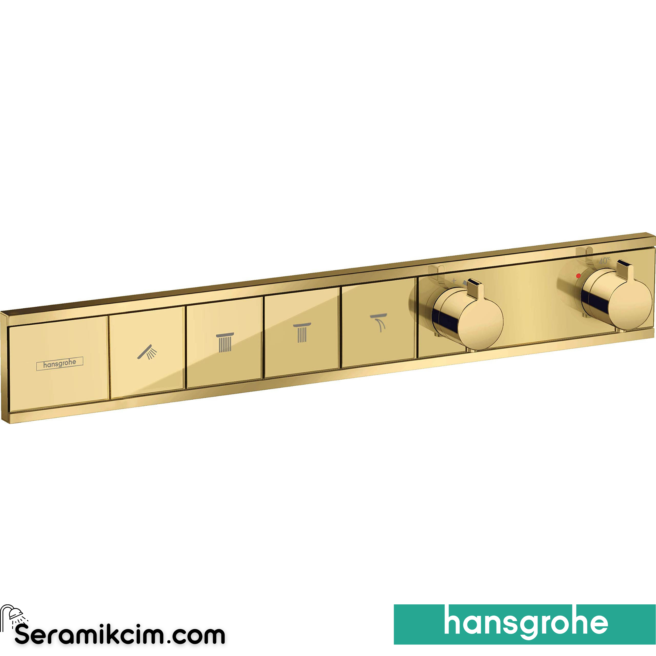 Hansgrohe RainSelect Termostatik Ankastre Banyo Bataryası 4 Çıkış Parlak Altın 15382990