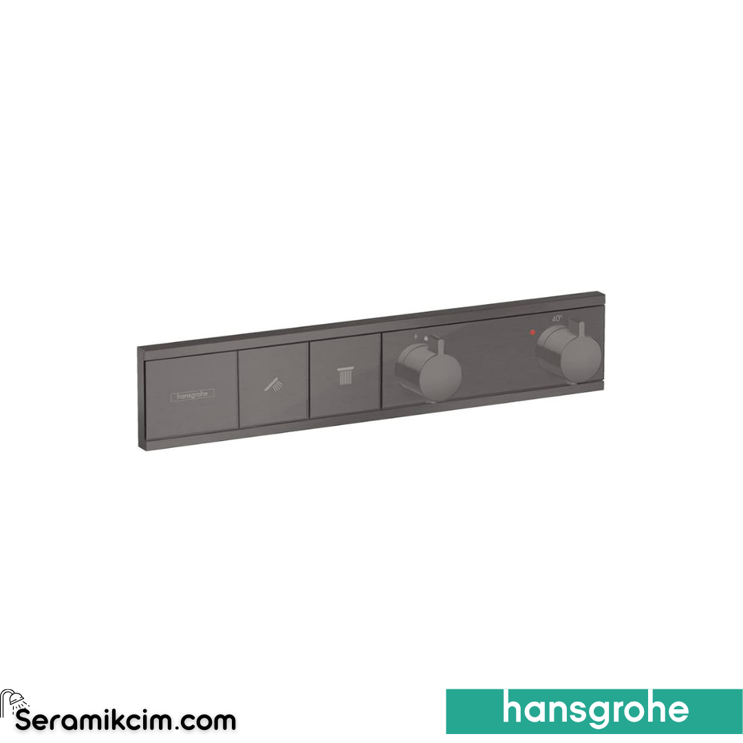Hansgrohe RainSelect Termostatik Ankastre Banyo Bataryası 2 Çıkış Mat SiyahKrom 15380340