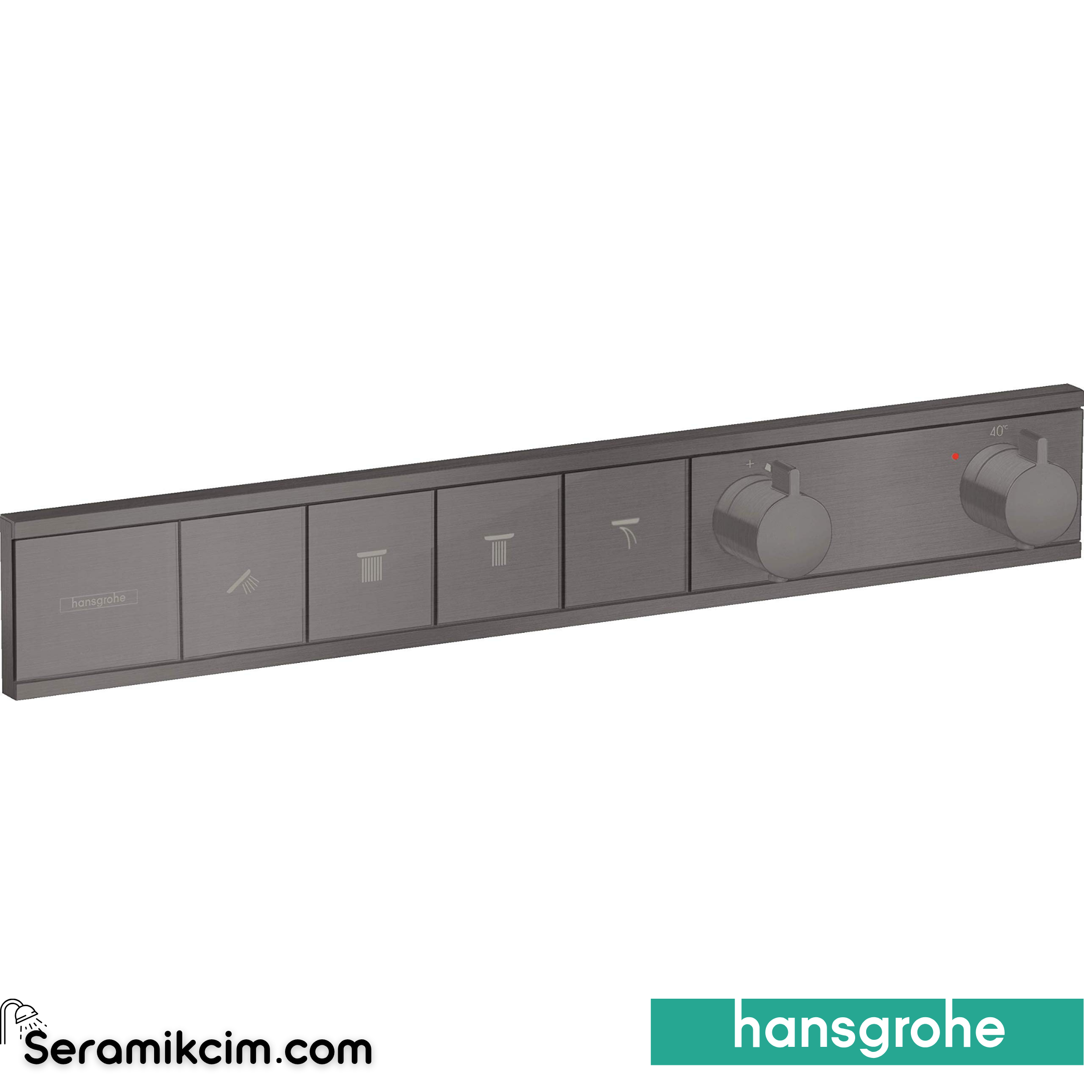 Hansgrohe RainSelect Termostatik Ankastre Banyo Bataryası 4 Çıkış Mat SiyahKrom 15382340