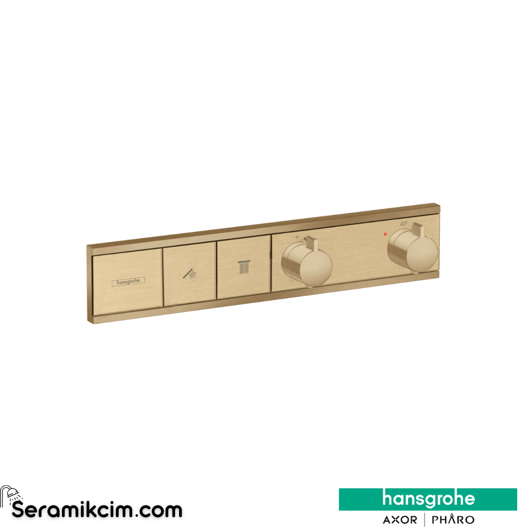 Hansgrohe Rainselect Termostatik Banyo Bataryası 2 Çıkış Mat Bronz 15380140