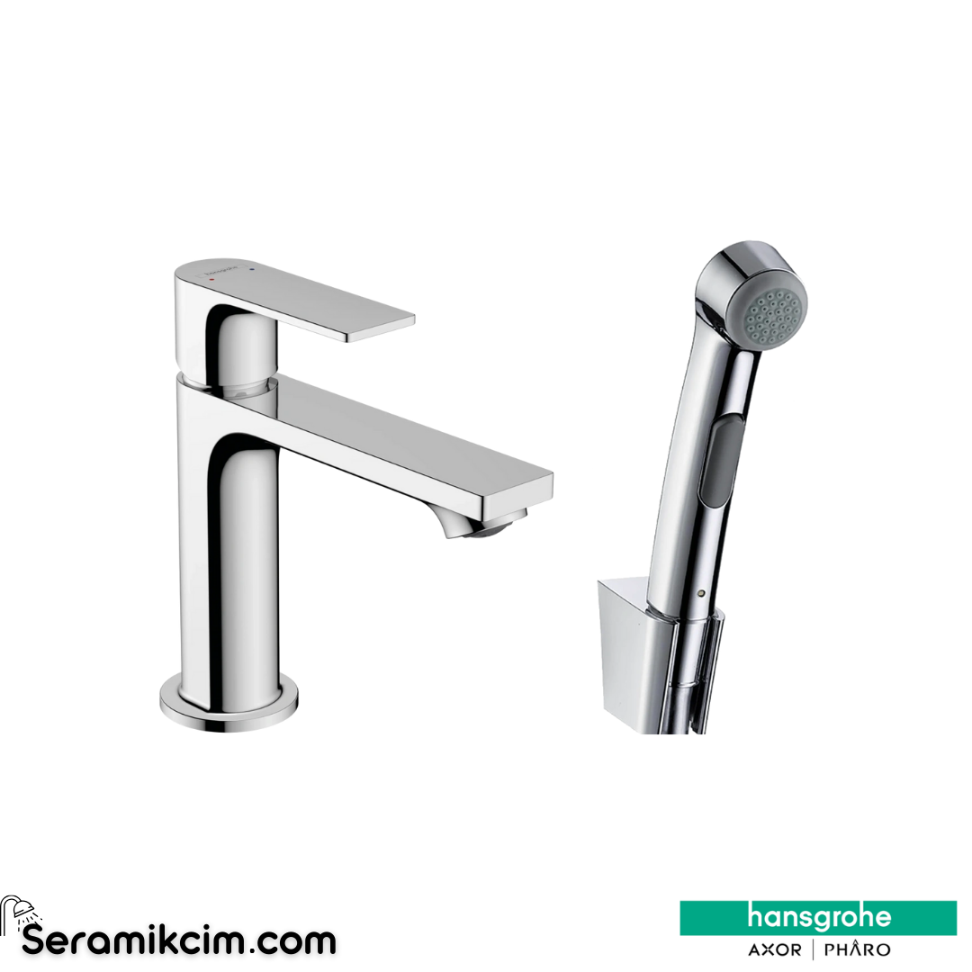 Hansgrohe Rebris E 110 Lavabo Bataryası Bidette El Duşu Ve 160Cm Duş Hortumu İle Krom 72216000