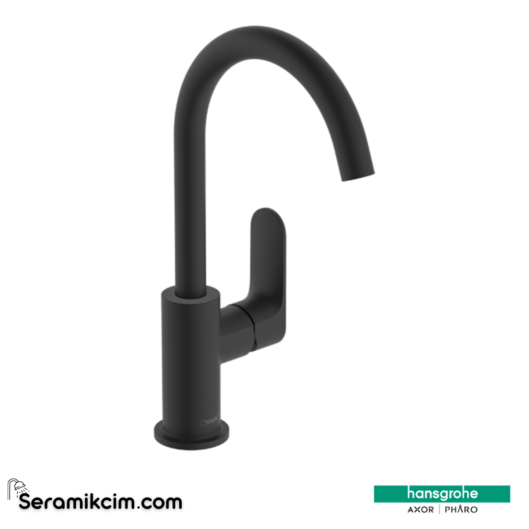 Hansgrohe Rebris E Eviye Bataryası S Tek Kollu Lavabo Bataryası 210 Kumandalı Satin Siyah 72536670 - 72536670