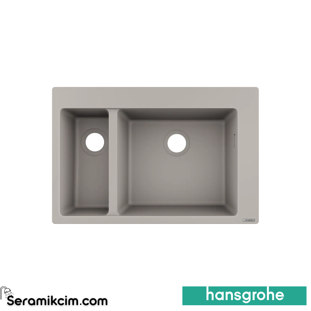 Hansgrohe S510-F635 Tezgah Üstü Granit Eviye 180/450 Beton Gri 43315380