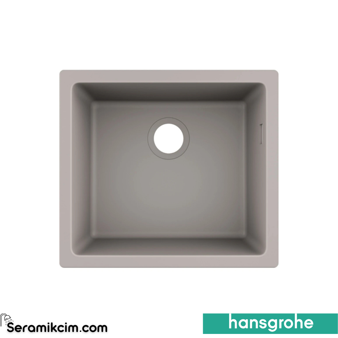 Hansgrohe S510-U450 Tezgah Altı Granit Eviye 450 Beton Grisi 43431380