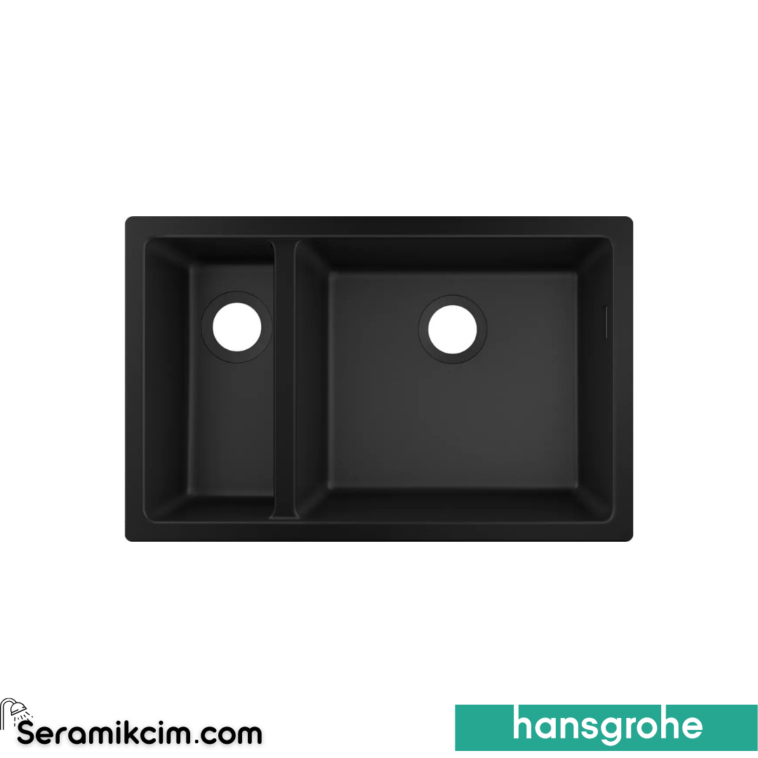 Hansgrohe S510-U635 Tezgah Altı Granit Eviye 180/450 Grafit Siyah 43433170