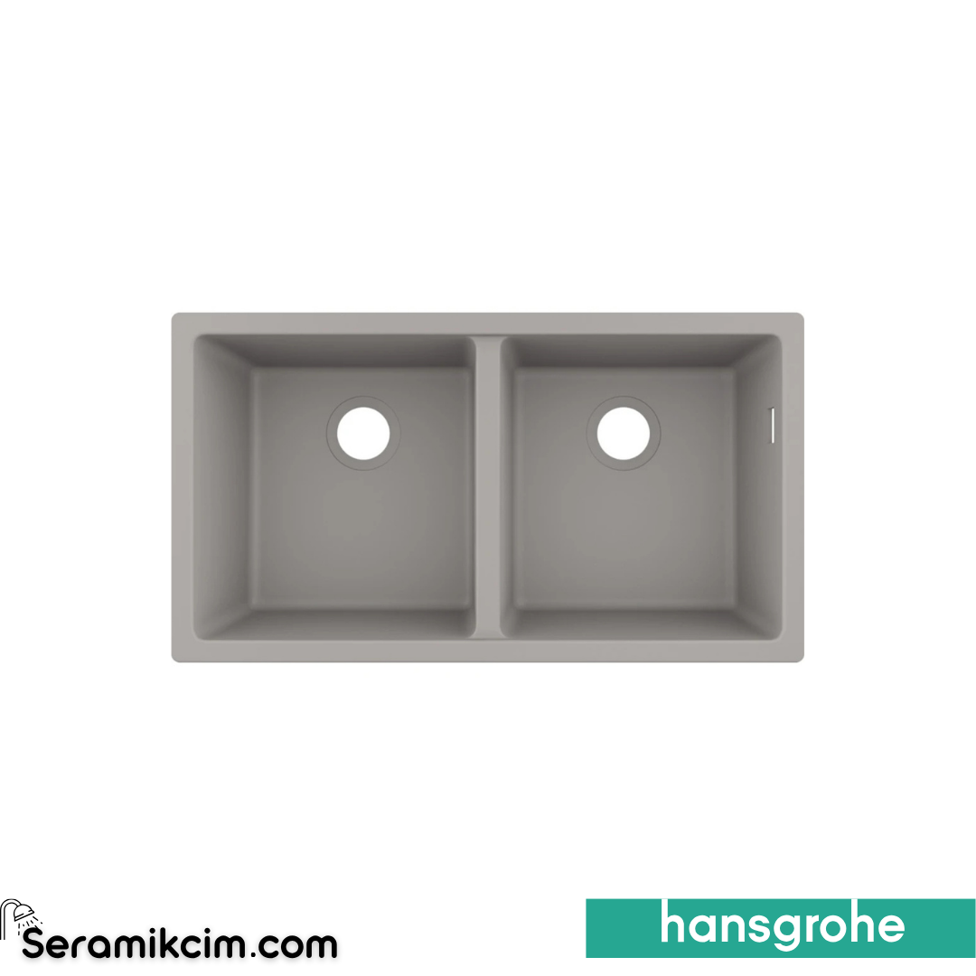 Hansgrohe S510-U770 TezgahAltı Granit Eviye 370/370 Beton Gri 43434380