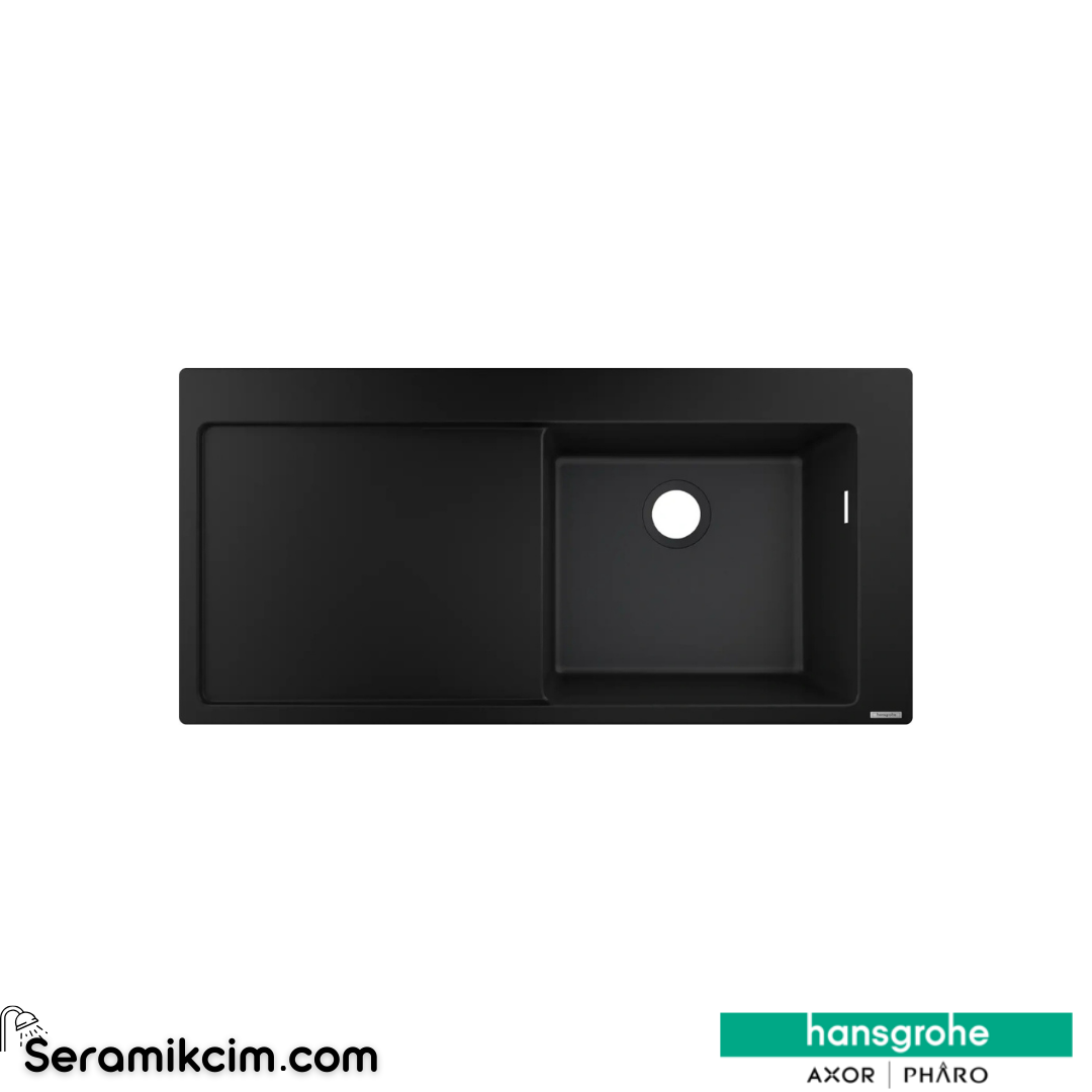 Hansgrohe S514-F450 Tezgahüstü Granit Eviye 450 Damlalıklı Grafit Siyah 43314170