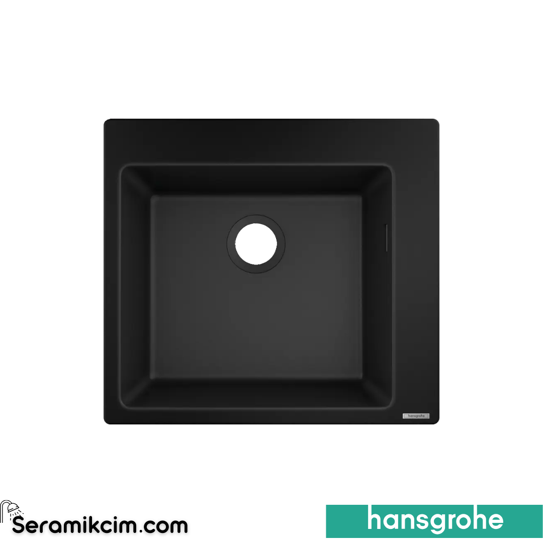 Hansgrohe S52 S520-F525 Granit Eviye 1,5 Gözlü Otomatik Gider Seti İle Taş Gri 43347170