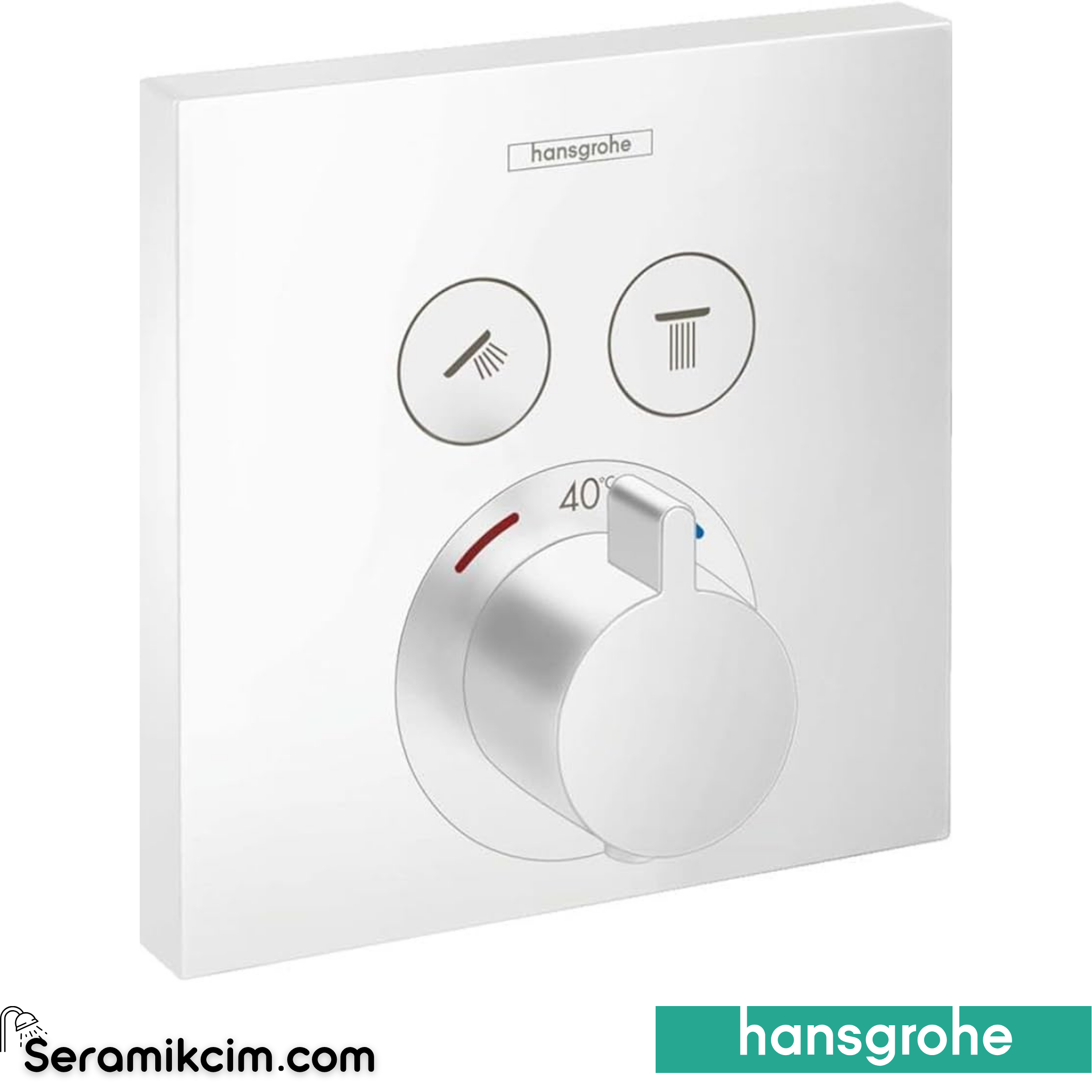 Hansgrohe Showerselect 2 Çıkış Termostatik Ankastre Banyo Eviye Bataryası Mat Beyaz 15763700