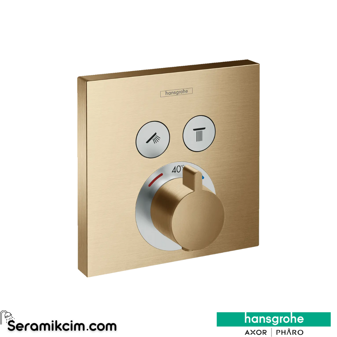 Hansgrohe Showerselect Ankastre Banyo Bataryası 2 Çıkış Termostatik Mat Bronz 15763140